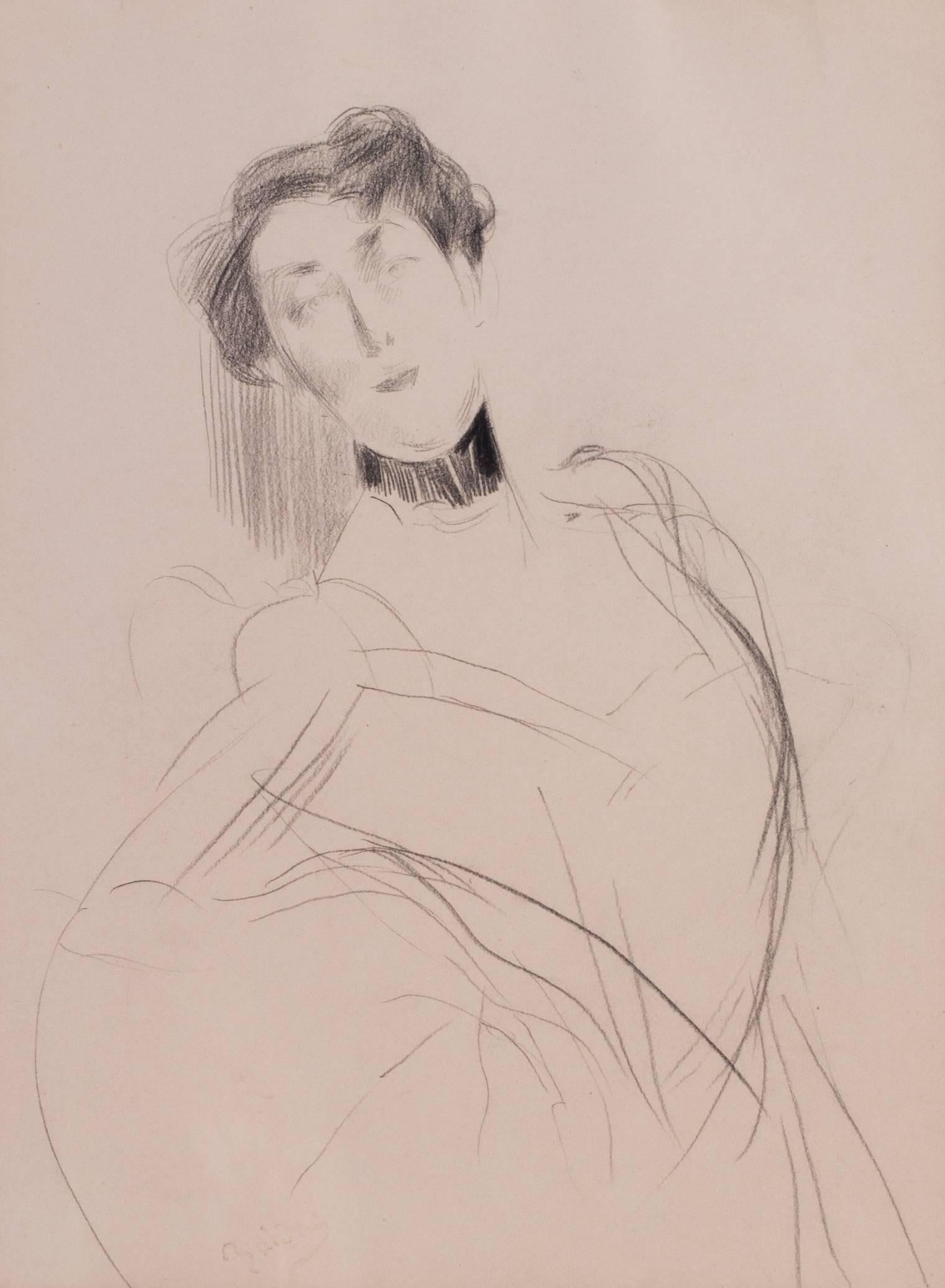 Giovanni Boldini dessin d'une dame, Italie 19e siècle en vente 1