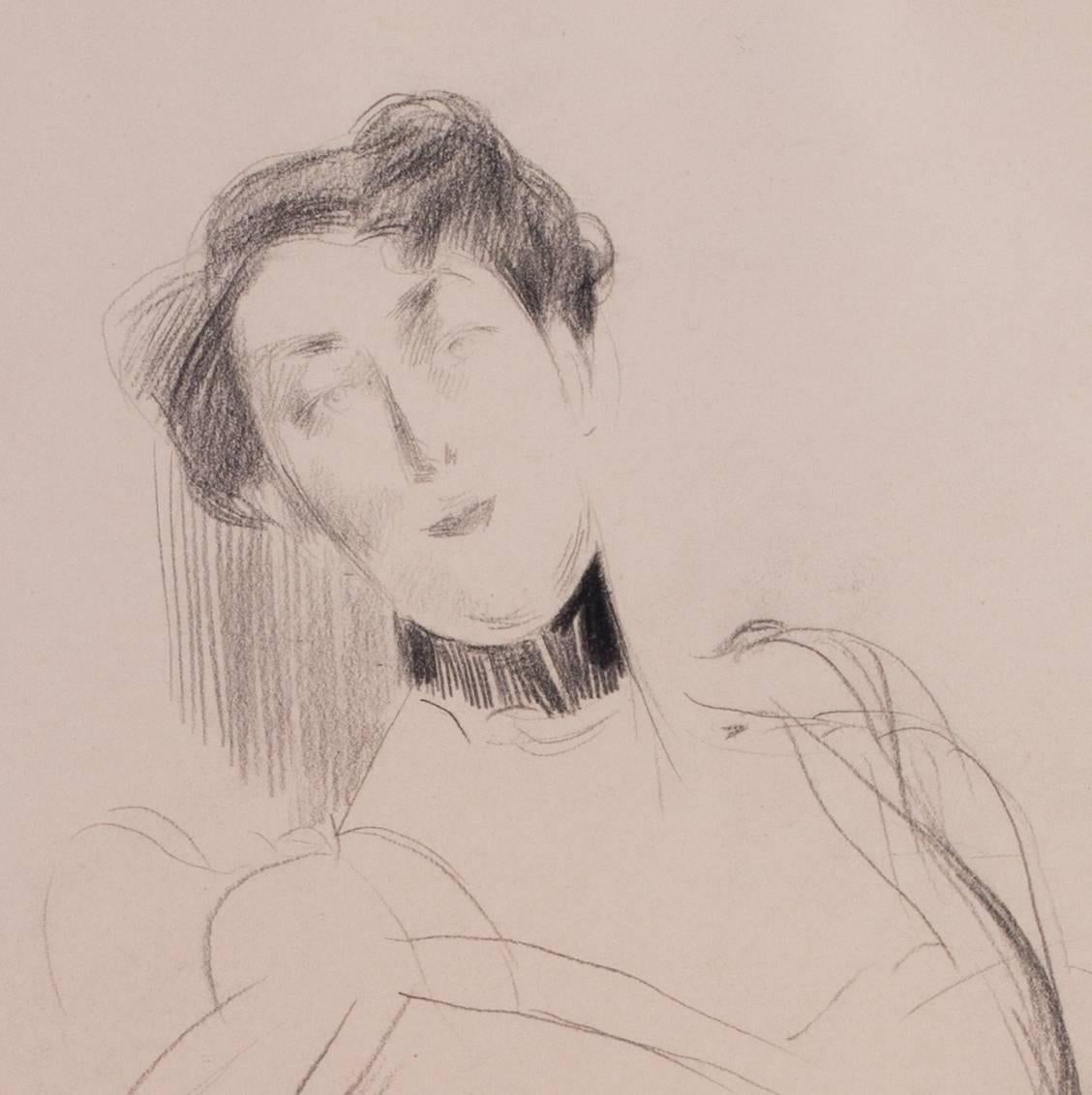 Giovanni Boldini dessin d'une dame, Italie 19e siècle en vente 2