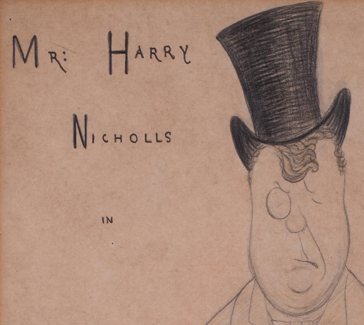 Max Beerbohm, 19th Century British caricature of Mr Harry Nichols  For Sale 1