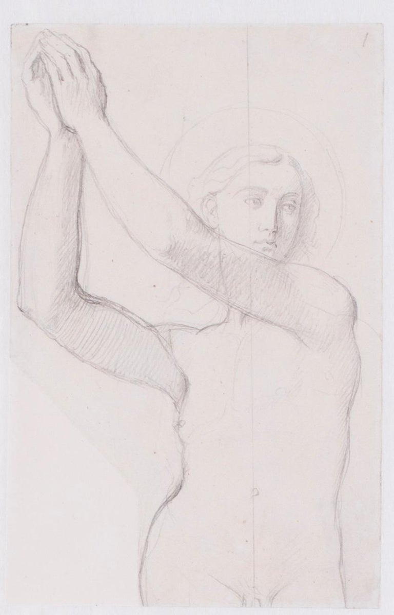 Ingres, 'Study for the Archangel Raphael of Saint-Ferdinand Chapel', Paris - Art by Jean-Auguste-Dominique Ingres 