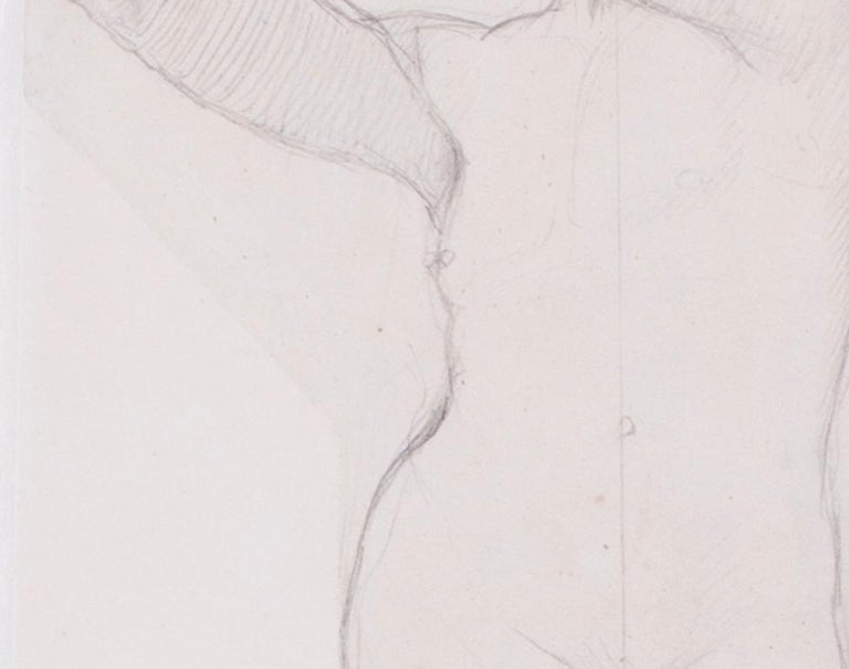 Jean-Auguste-Dominique Ingres (1780-1867)
Study for the Archangel Raphael of the Saint-Ferdinand Chapel in Paris
Pencil.
Old label on the back 