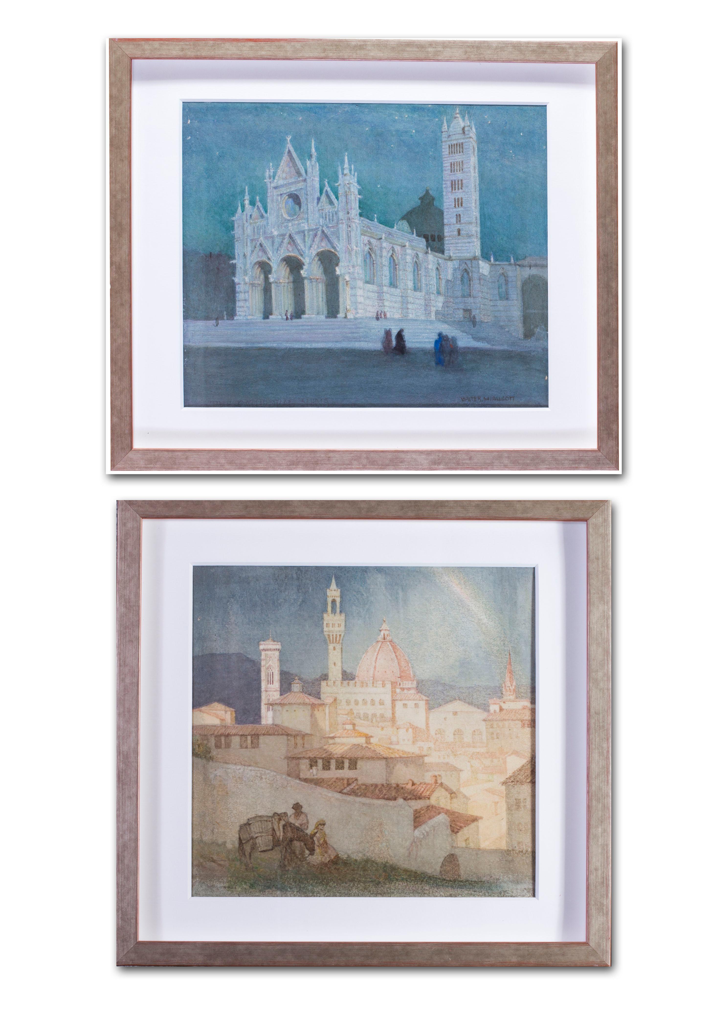 Walter H. Allcott Landscape Art - Siena and Florence, Italy by 20th Century British artist Allcott