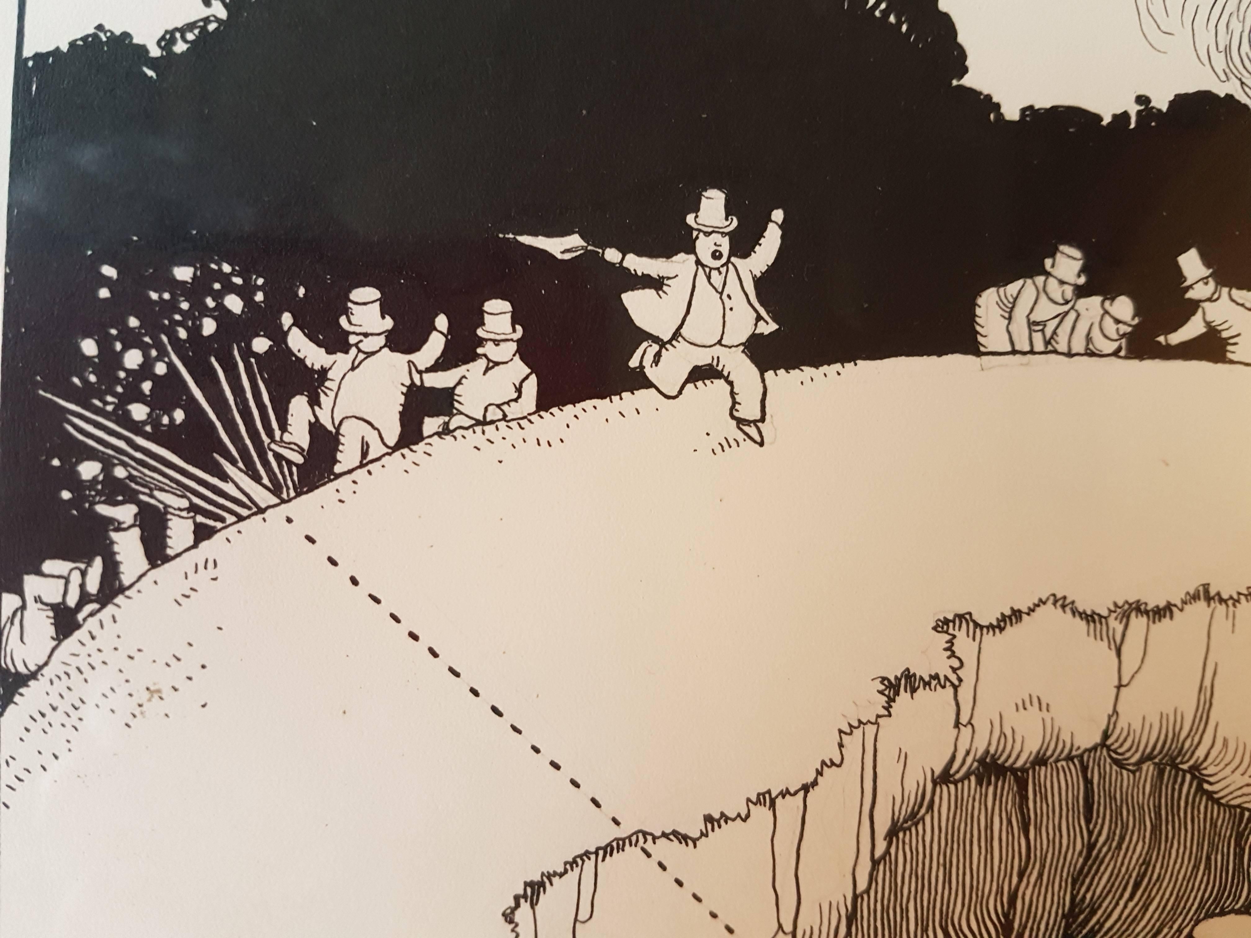 dessin original de William Heath Robinson, Royaume-Uni, début du XXe siècle en vente 4