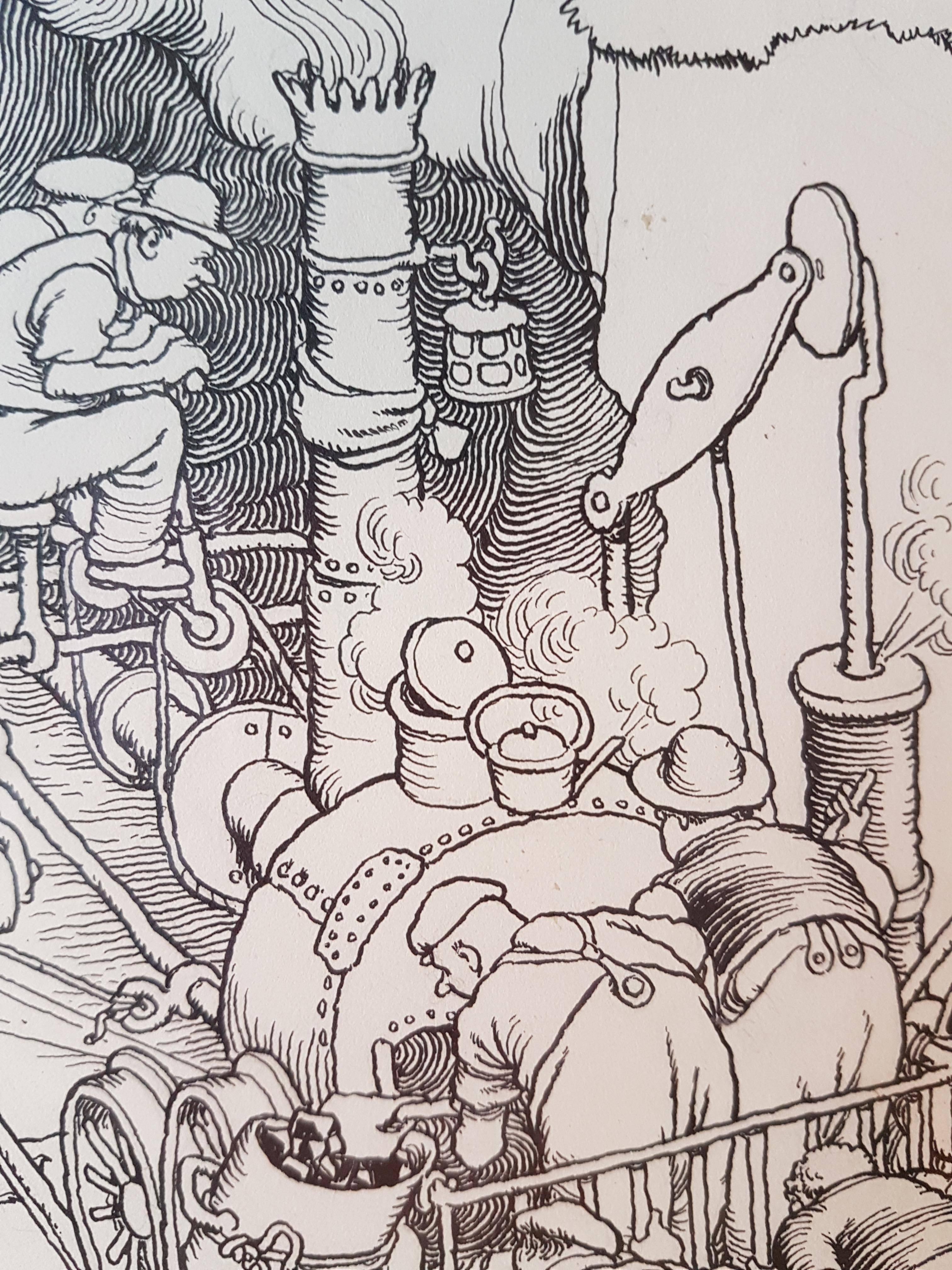 William Heath Robinson dibujo original, británico principios del siglo XX en venta 6