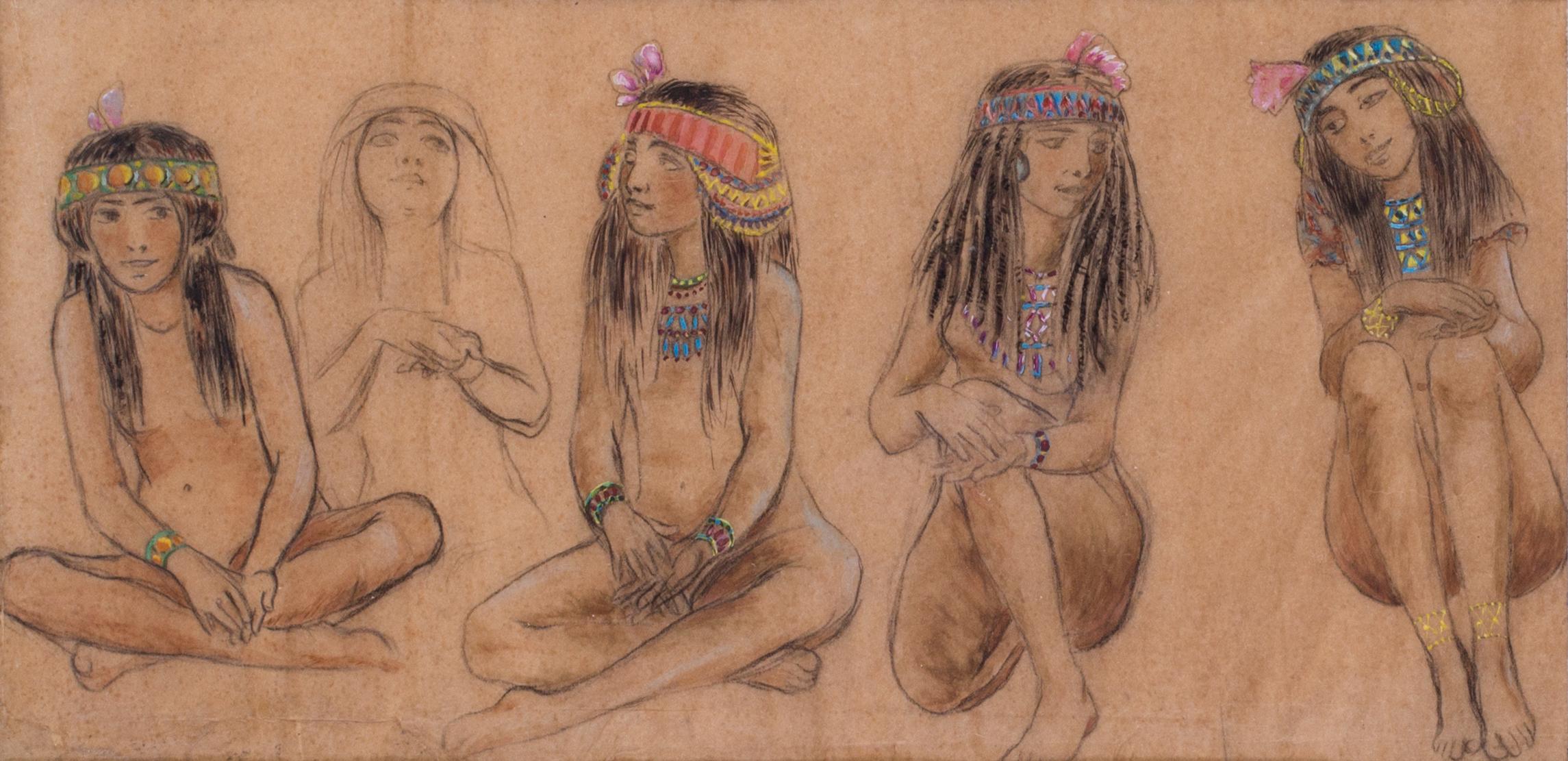 Georges Antoine Rochegrosse, three egyptian girls, 19th Century 1