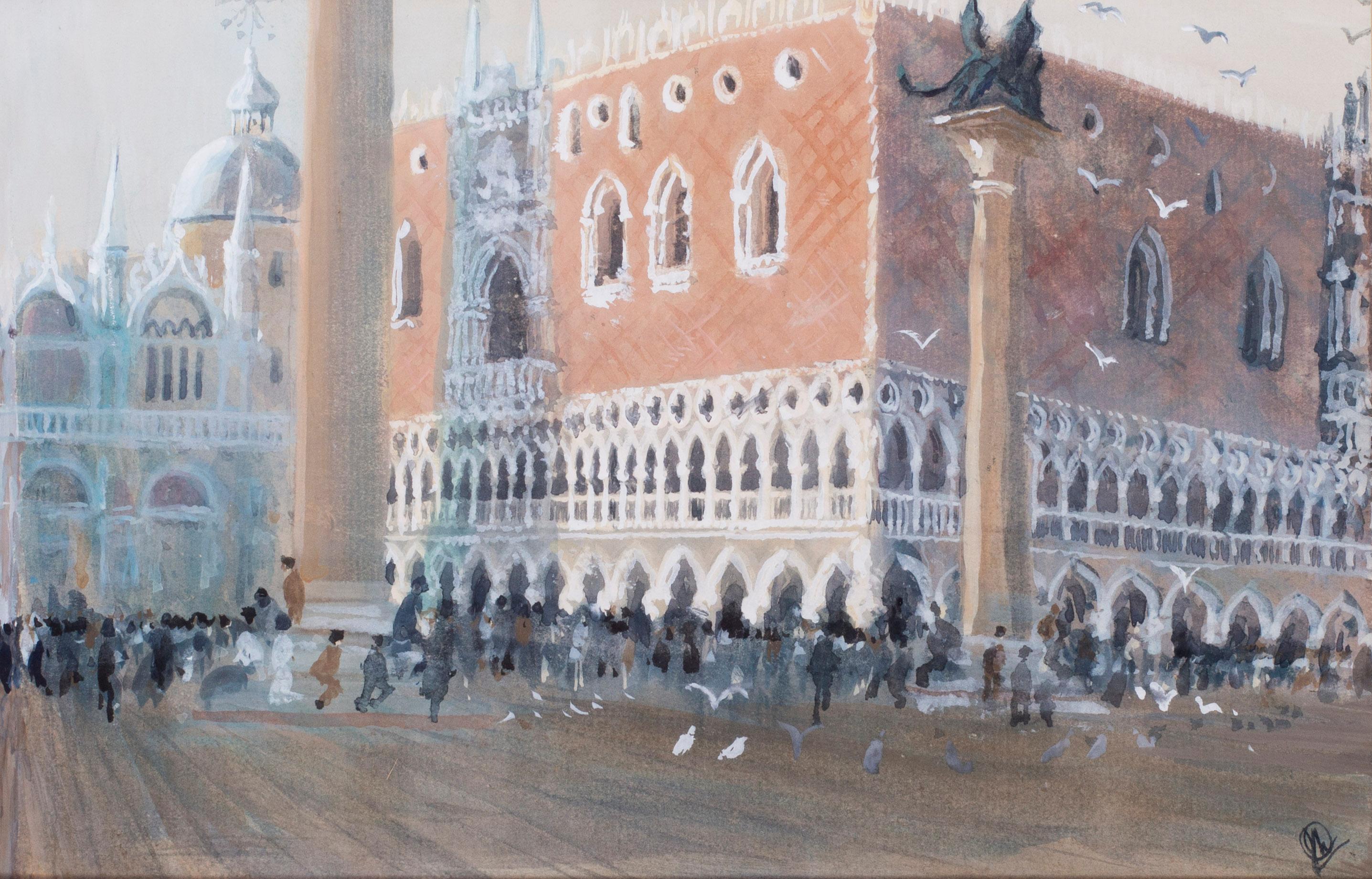 San Marco, Venezia, acquerello del 1986 circa dell'artista britannico John Doyle 4