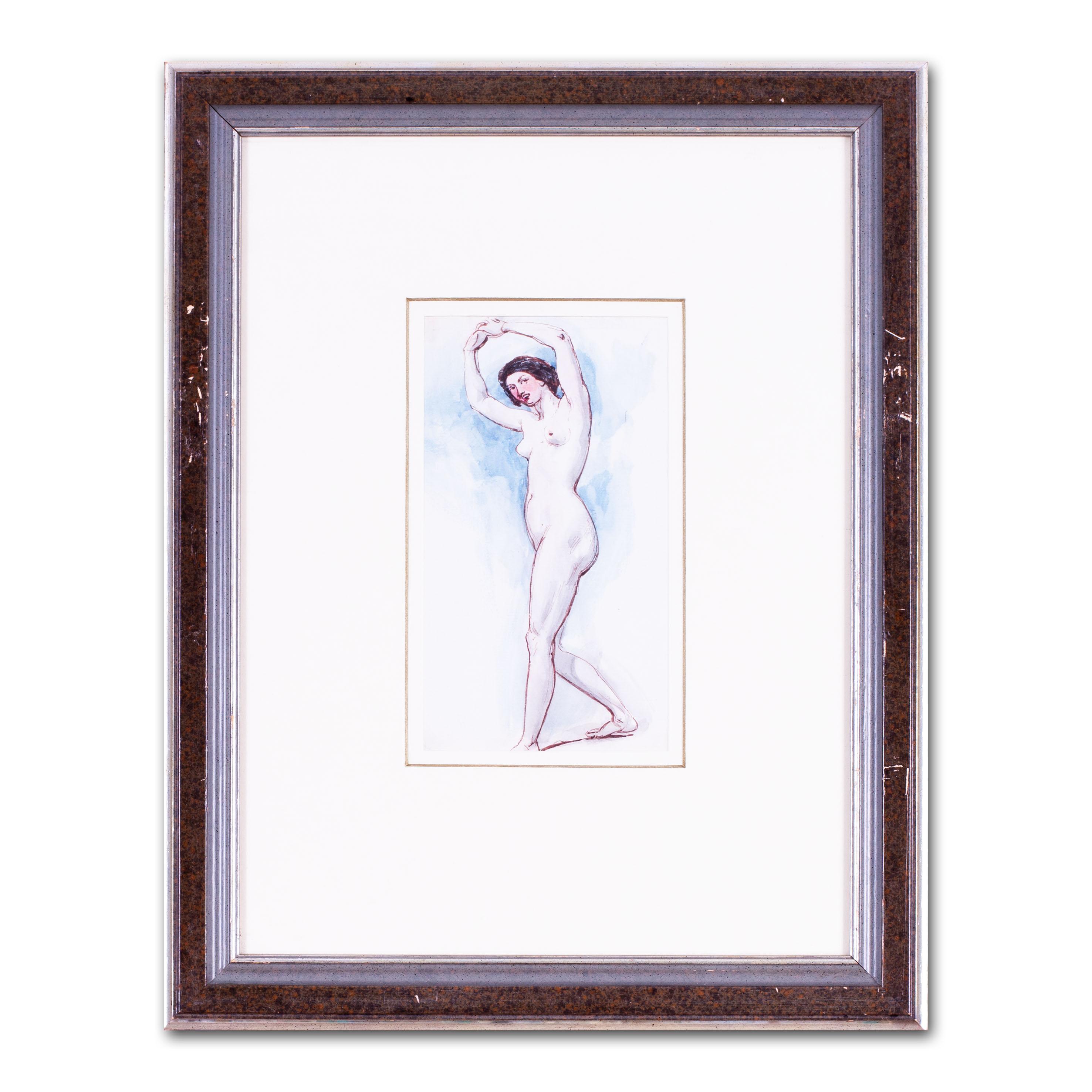 19th Century British pen, watercolour drawing of a nude by William Edward Frost For Sale 2