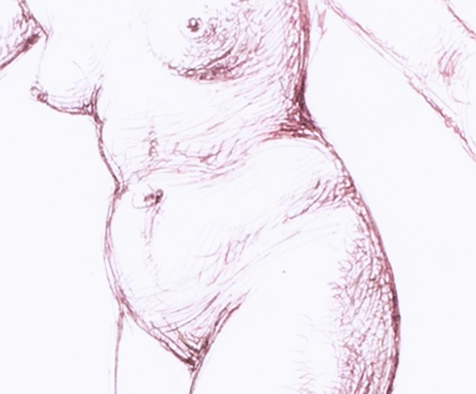 19th Century British pen and ink drawing of a nude by William Edward Frost For Sale 3