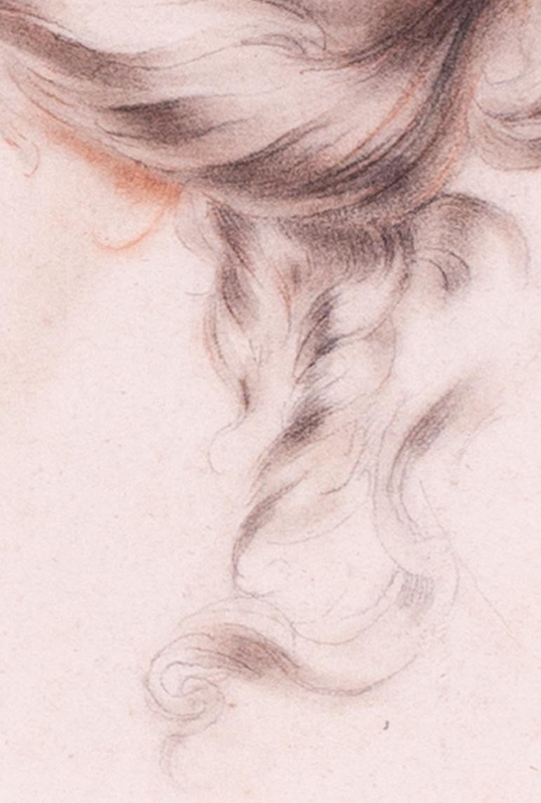18th Century Italian head study of a Roman maiden - Academic Art by Giovanni Battista Cipriani