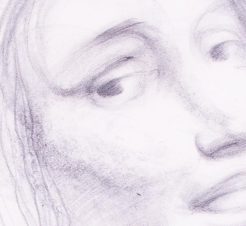 Kohle auf Papier Zeichnung einer Kopfstudie eines jungen Mädchens aus dem britischen 20. Jahrhundert im Angebot 1