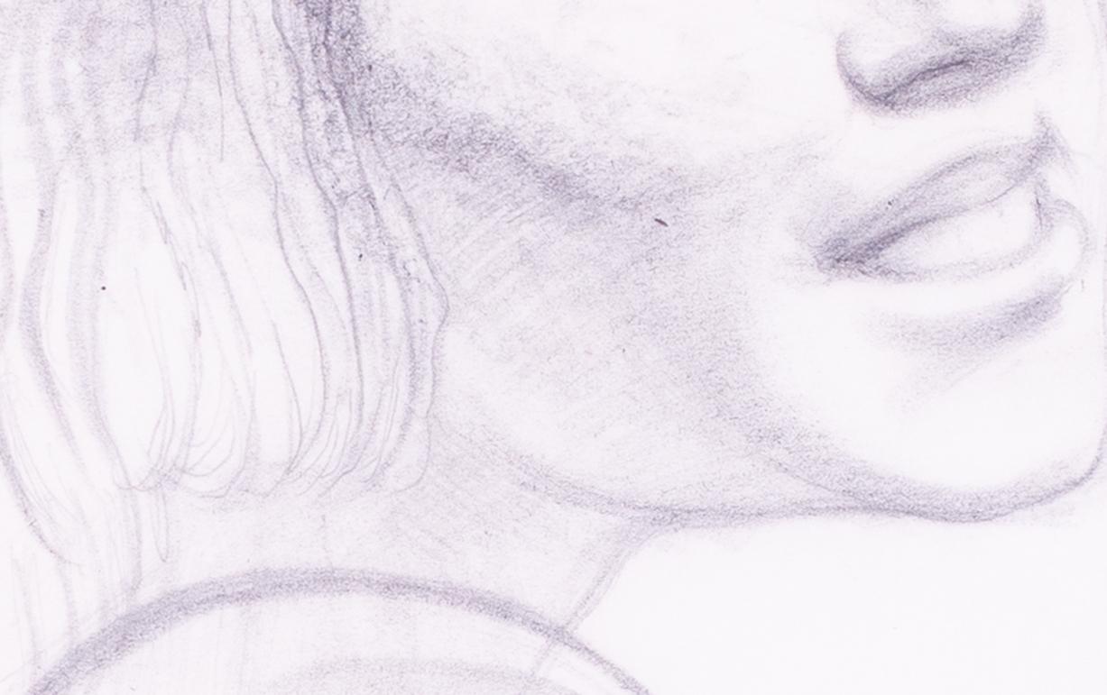 Kohle auf Papier Zeichnung einer Kopfstudie eines jungen Mädchens aus dem britischen 20. Jahrhundert im Angebot 2