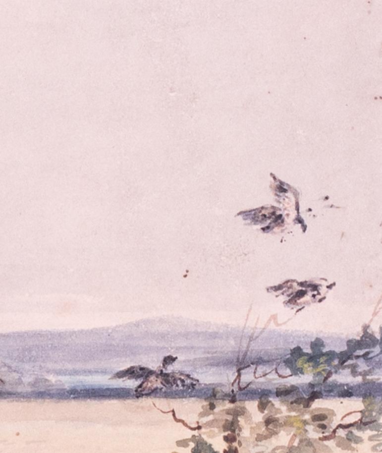 Pair of British hunting watercolours, 19th Century with dogs and wildfowl 1