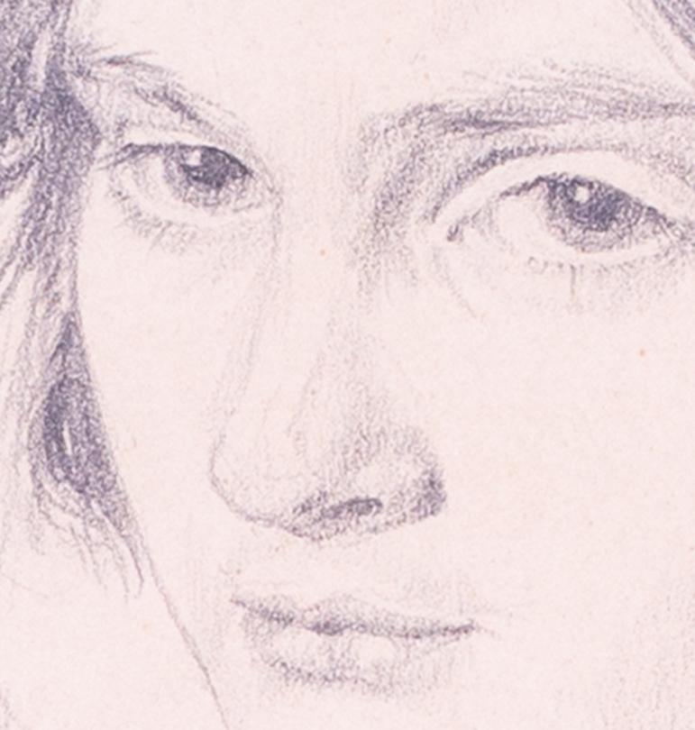 Disegno di ritratto di una ragazza dell'artista britannico William Robert Hayes - Art Accademia di William Robert Hay 