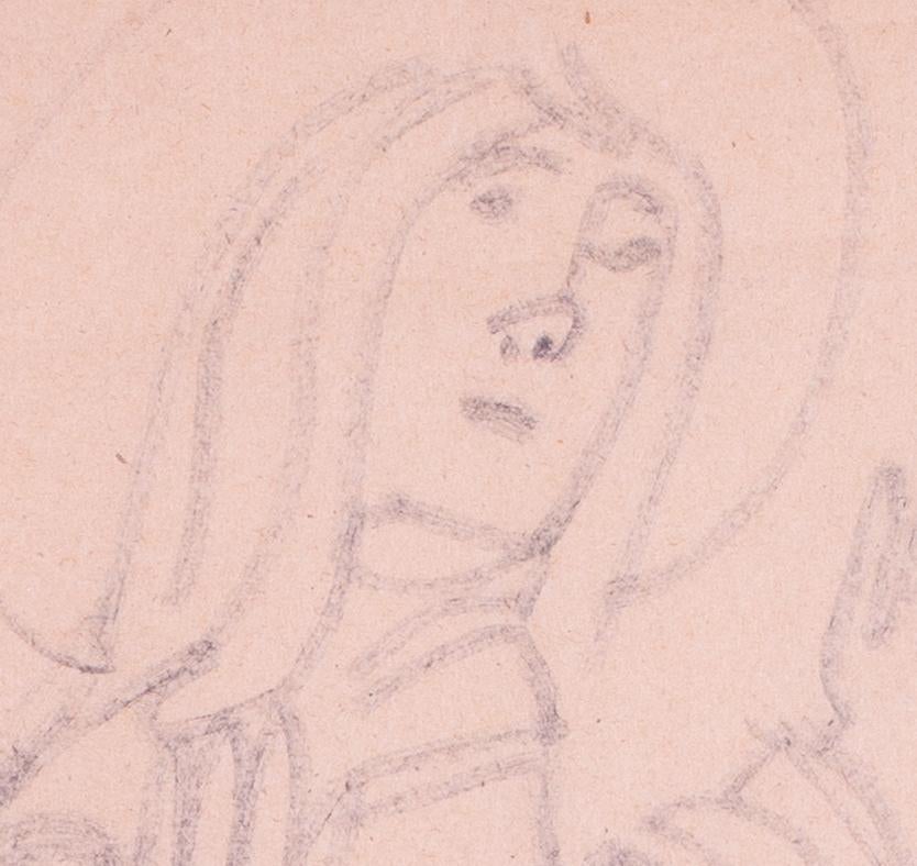 Dessin fauve français du début du 20e siècle d'Andre Derain représentant un saint - Fauvisme Art par André Derain