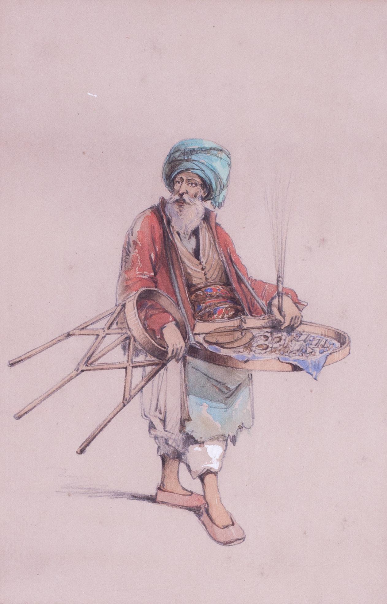 Set of six 19th Century studies or Turkish characters by Maltese artist Preziosi For Sale 9