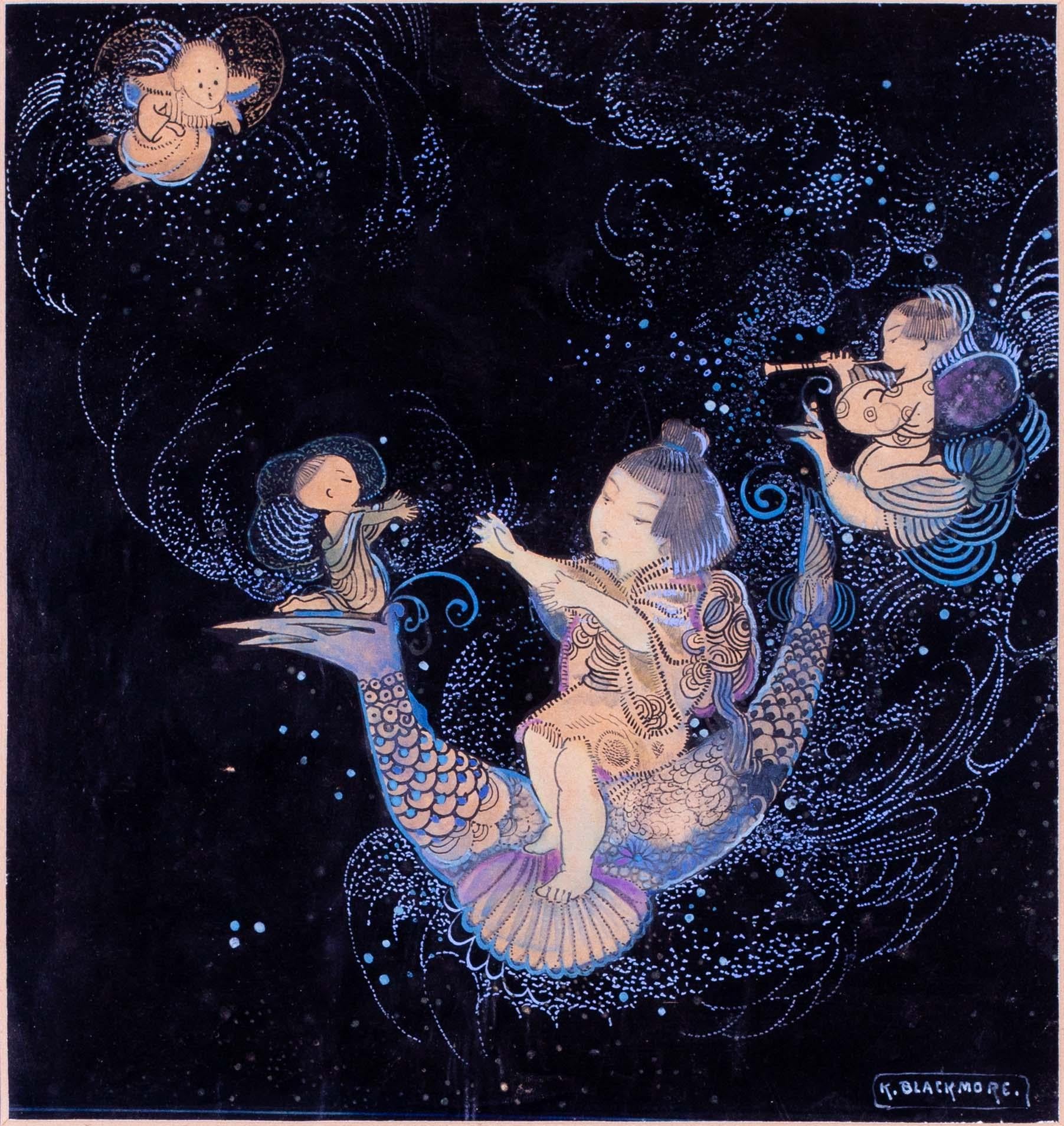 Britische orientalische Szene der britischen Künstlerin Katie Blackmore aus dem frühen 20. Jahrhundert im Angebot 1