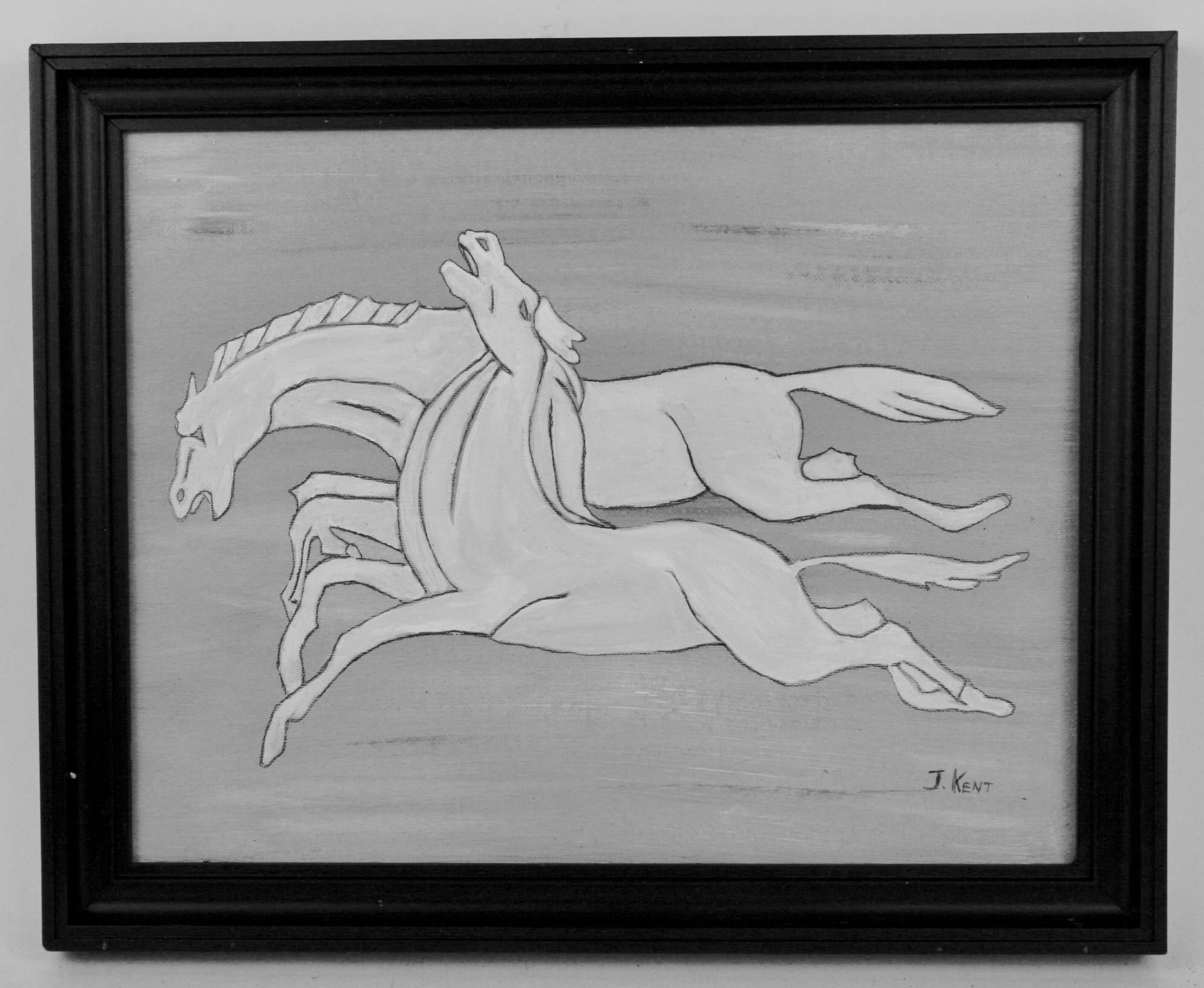 J.Kent Animal Painting -  Deco Equestrian  Painting