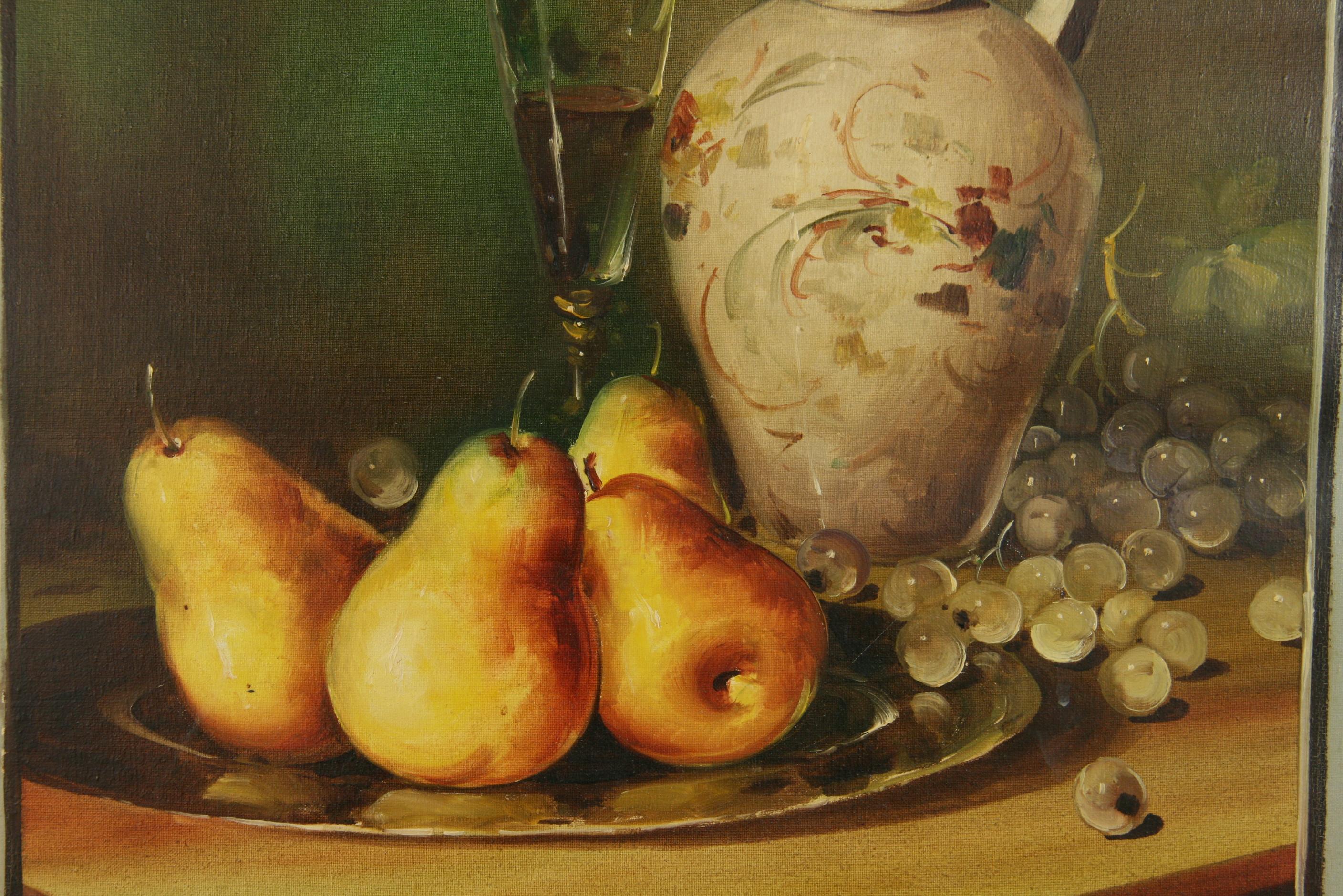 pear still life painting