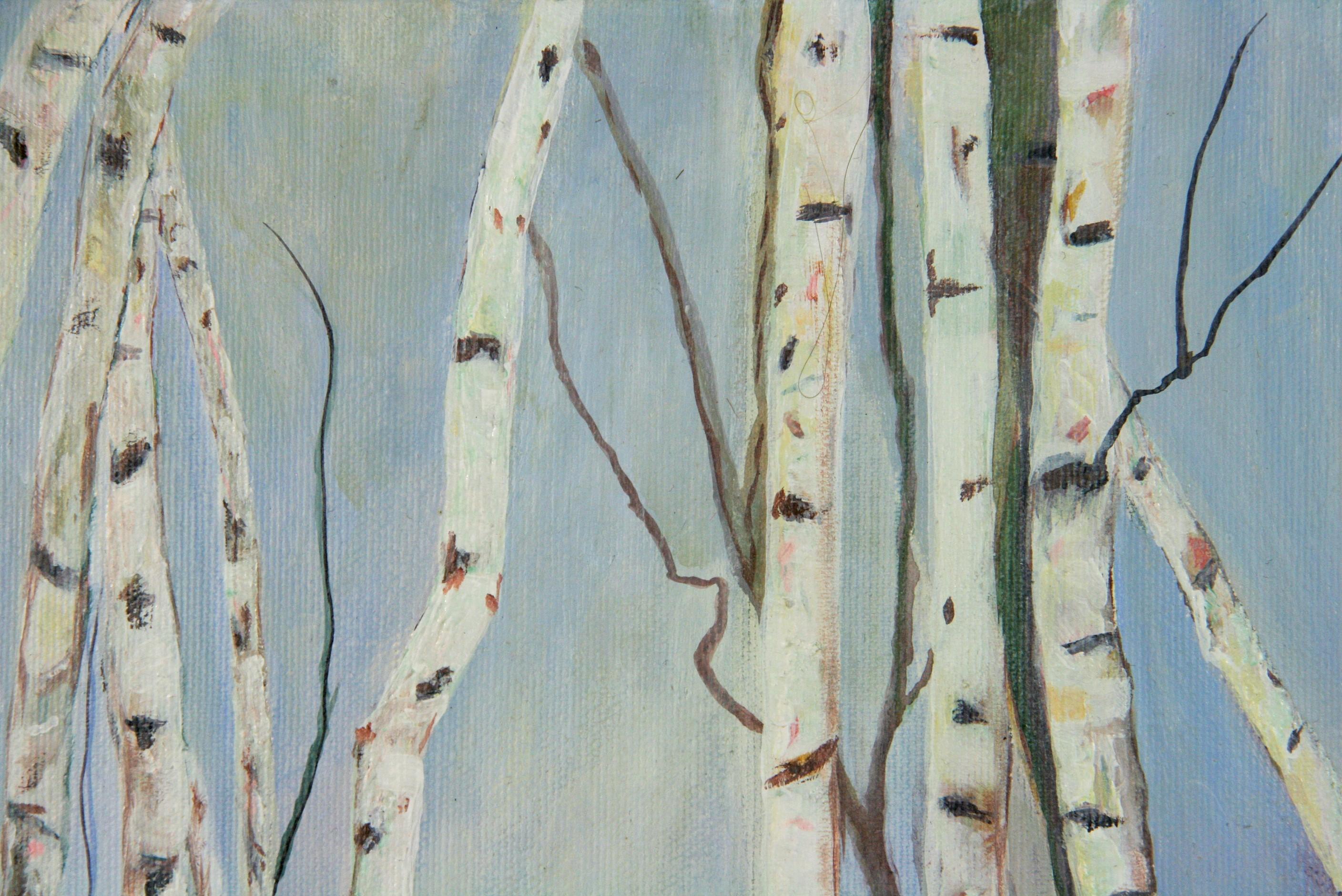 Birch Three Forest Landscape  Painting 1