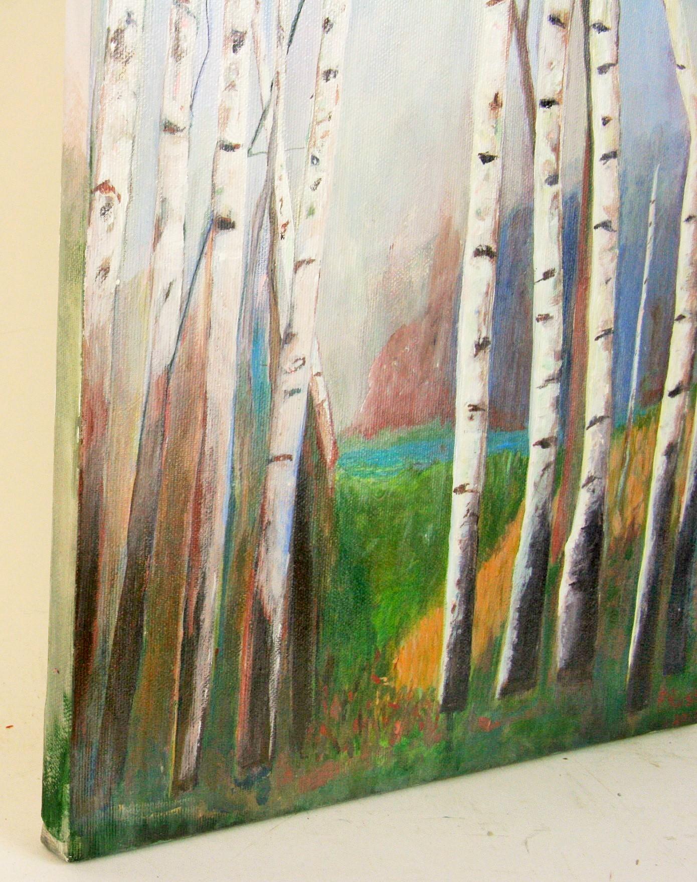 Birch Three Forest Landscape  Painting 2