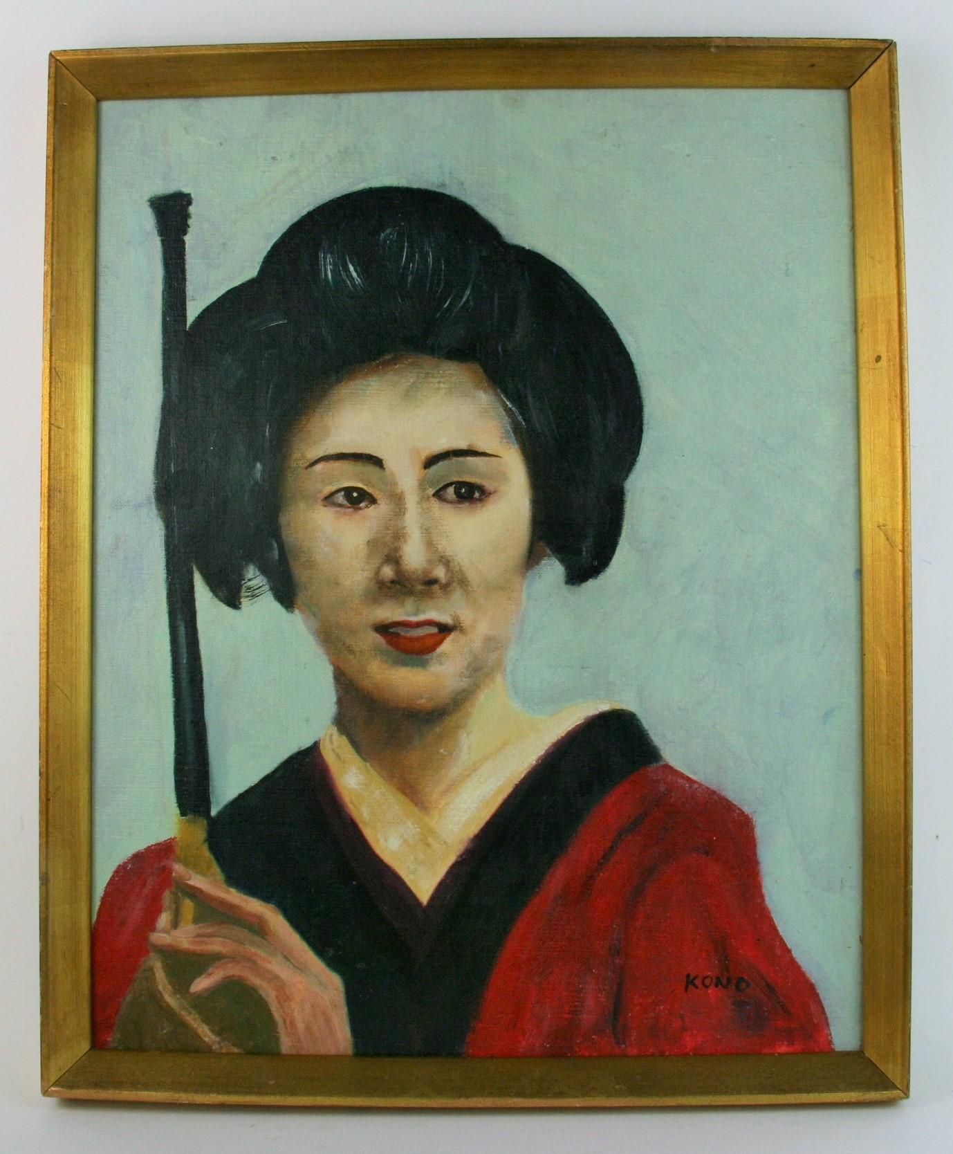 Kono Figurative Painting - Japanese Female  Portrait Painting