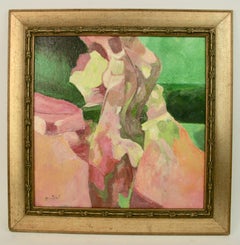 Modern Cubic American Abstract Female Nude  Painting