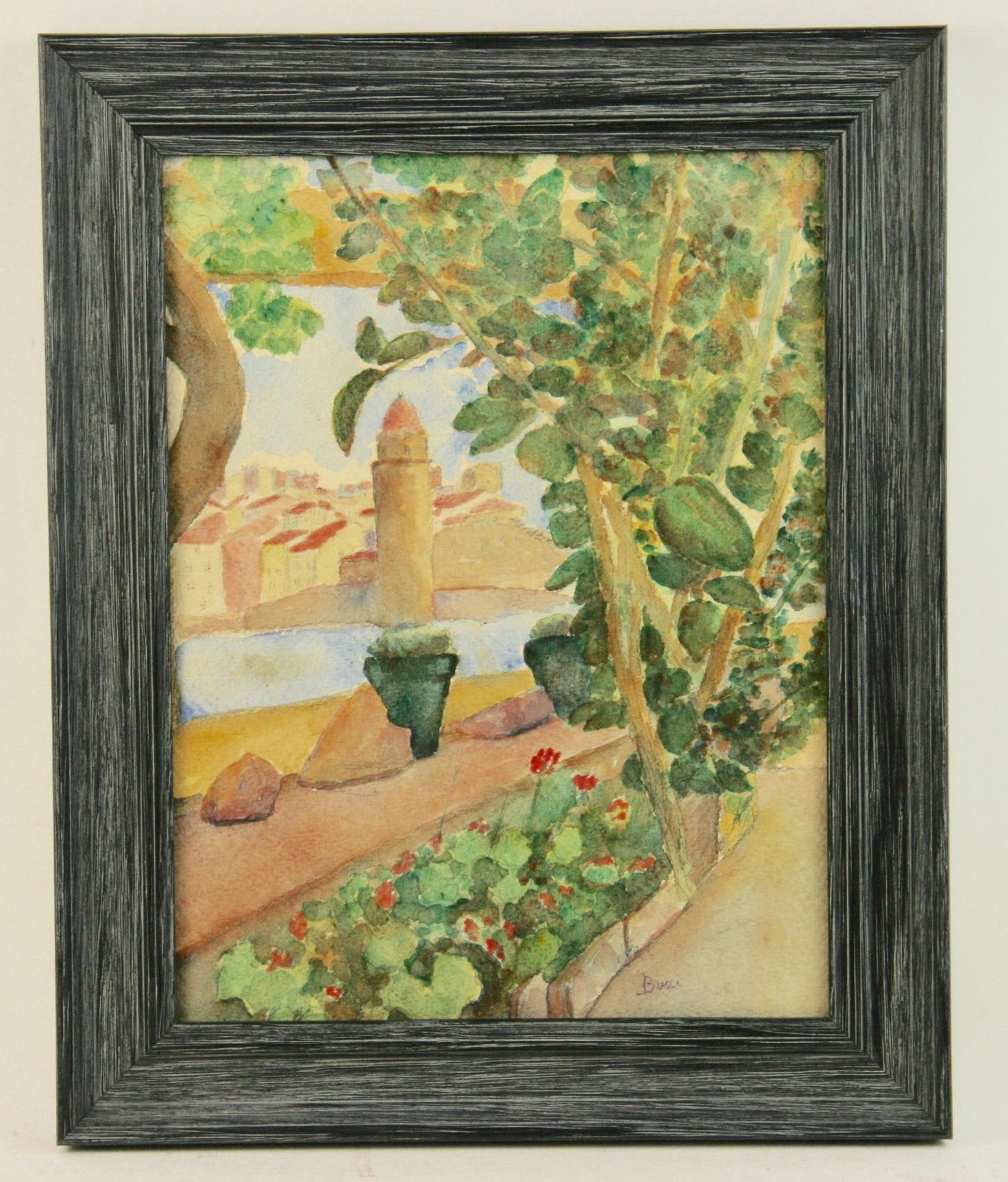 Bucci Landscape Art - Mediterranean Landscape Watercolor