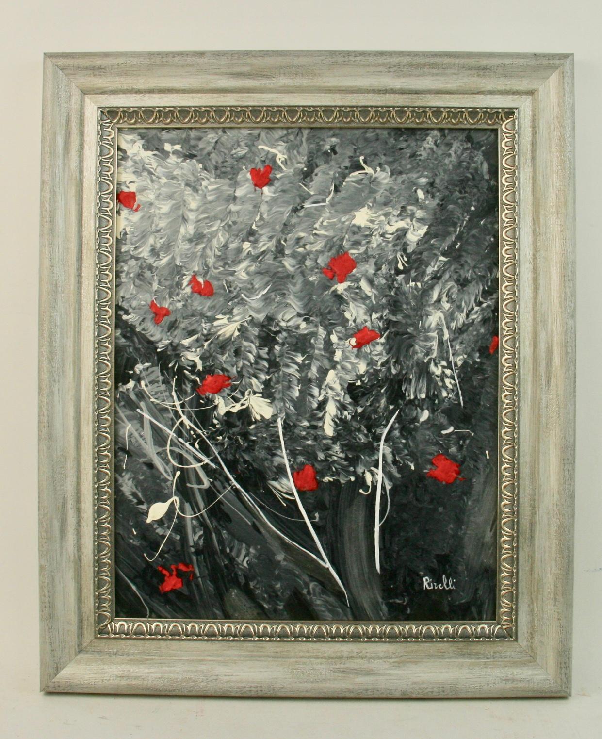 Rivelli Abstract Painting - Abstract Poppies #2