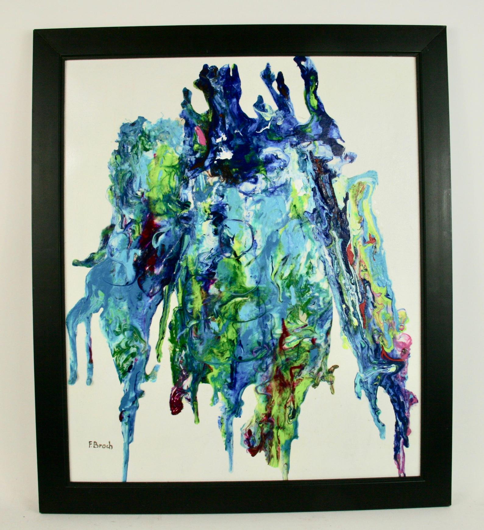 F.Broch Abstract Painting - Blue Abstract