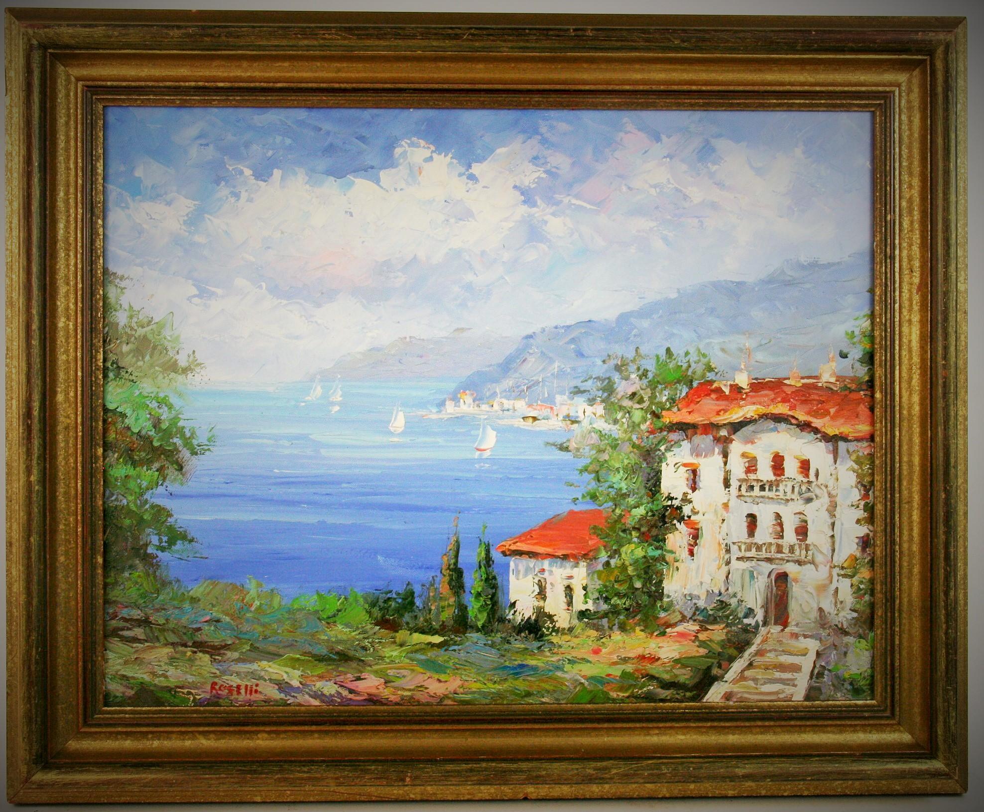 amalfi coast oil painting