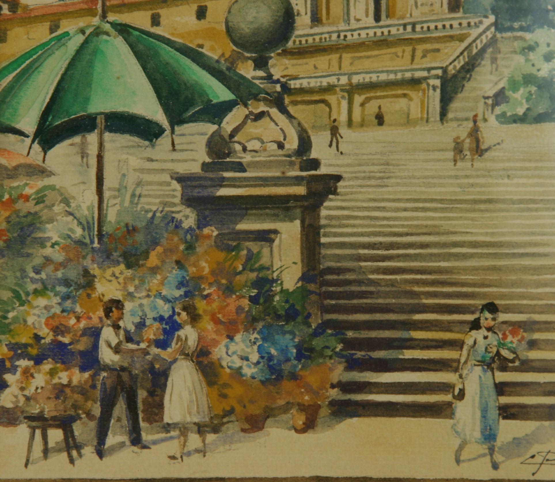 art spanish steps rome