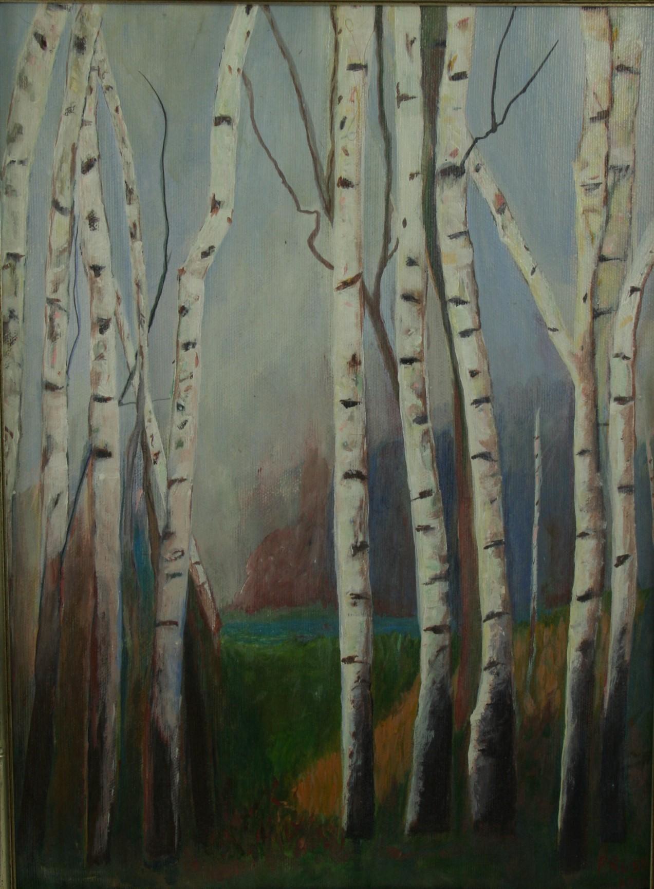 birch tree landscape paintings