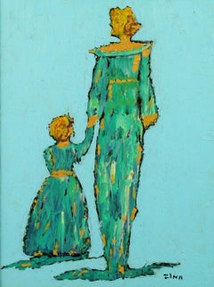 Modern Impressionist Mother and Child Figurative Painting