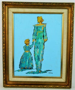 Modern Impressionist Mother and Child Figurative Painting