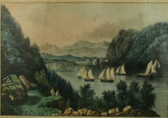 Up The Hudson Hand Colored Engraving