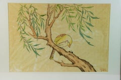 Bird on a Perch Watercolor
