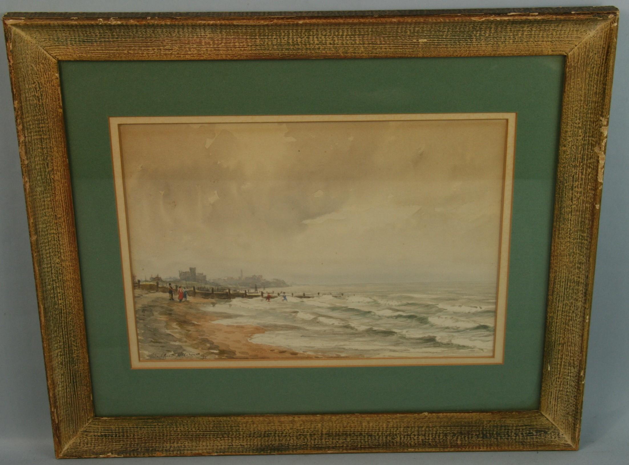 Antique Seaside Watercolor Lancashire England 1933