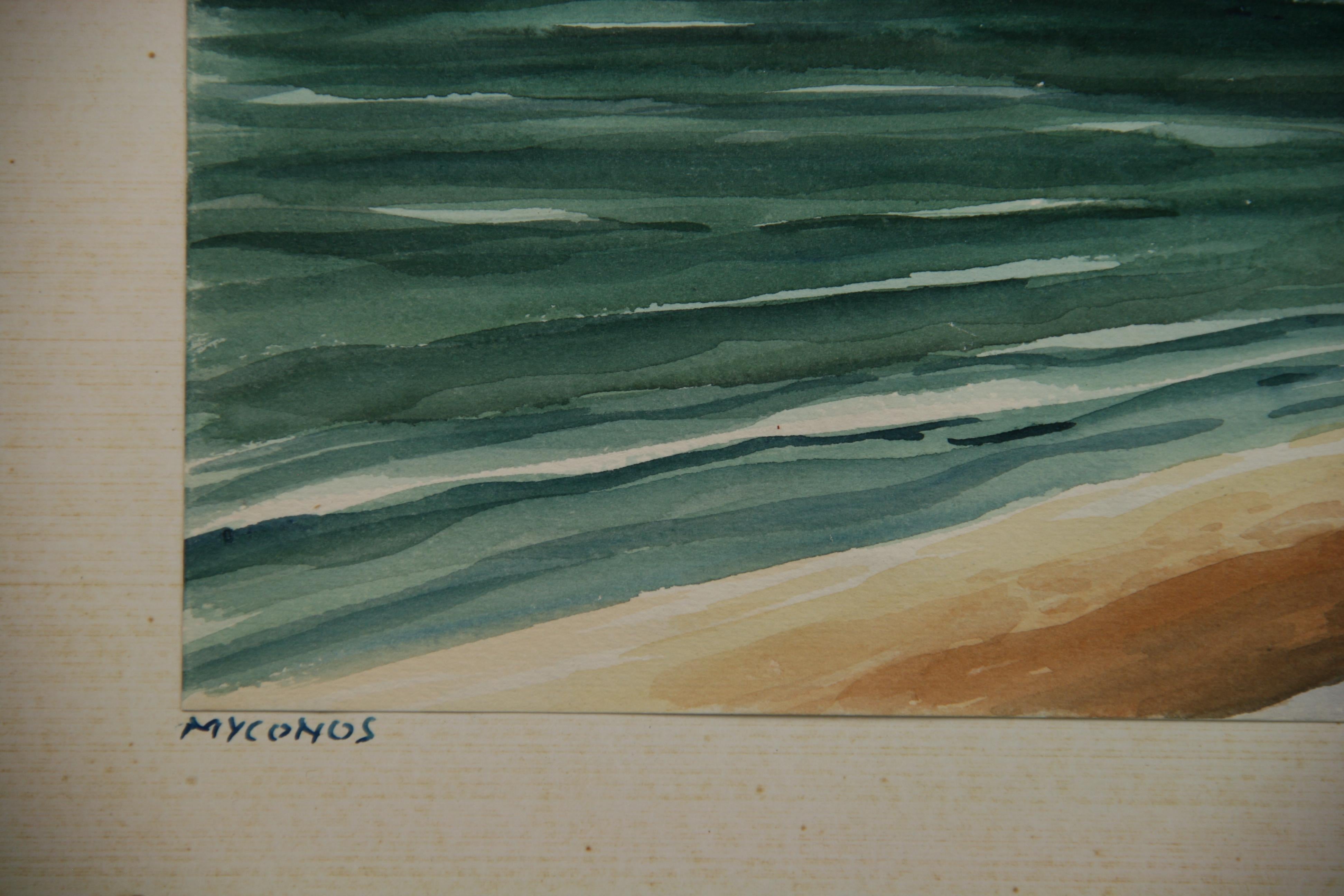mykonos harbour paint