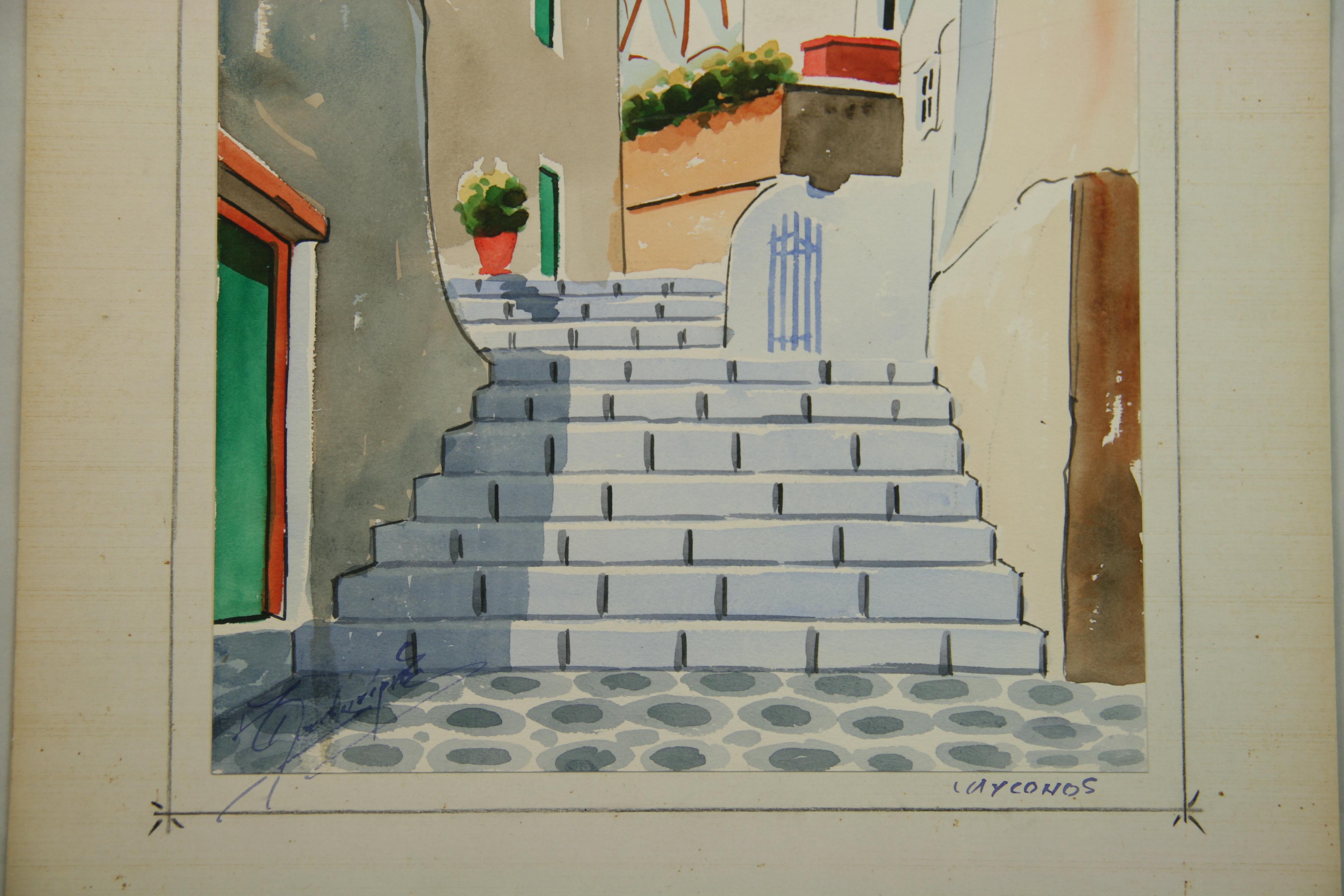 watercolor greece