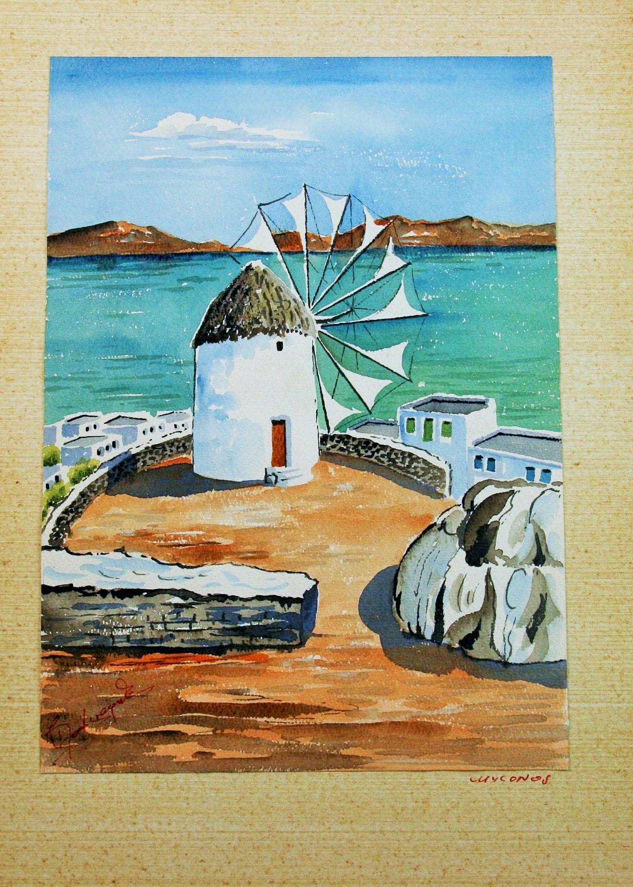 3868 Windmühle auf Mykonos Aquarell auf Papier
Teil einer Serie von 10 Aquarellen auf unserer Website