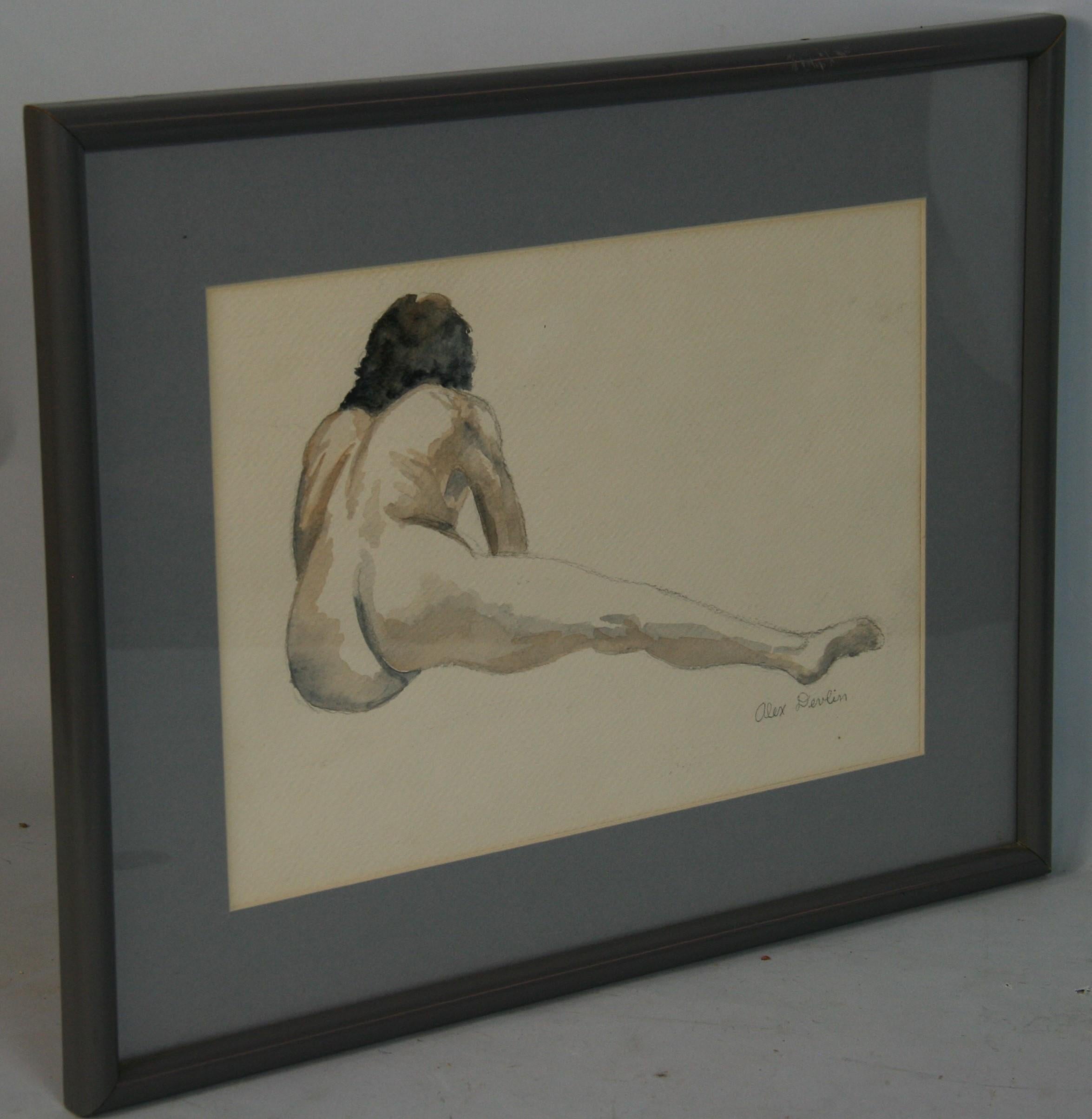 5067 Male nude recling seen from rear by Alex Devlin
Image size 9.5x 13.5