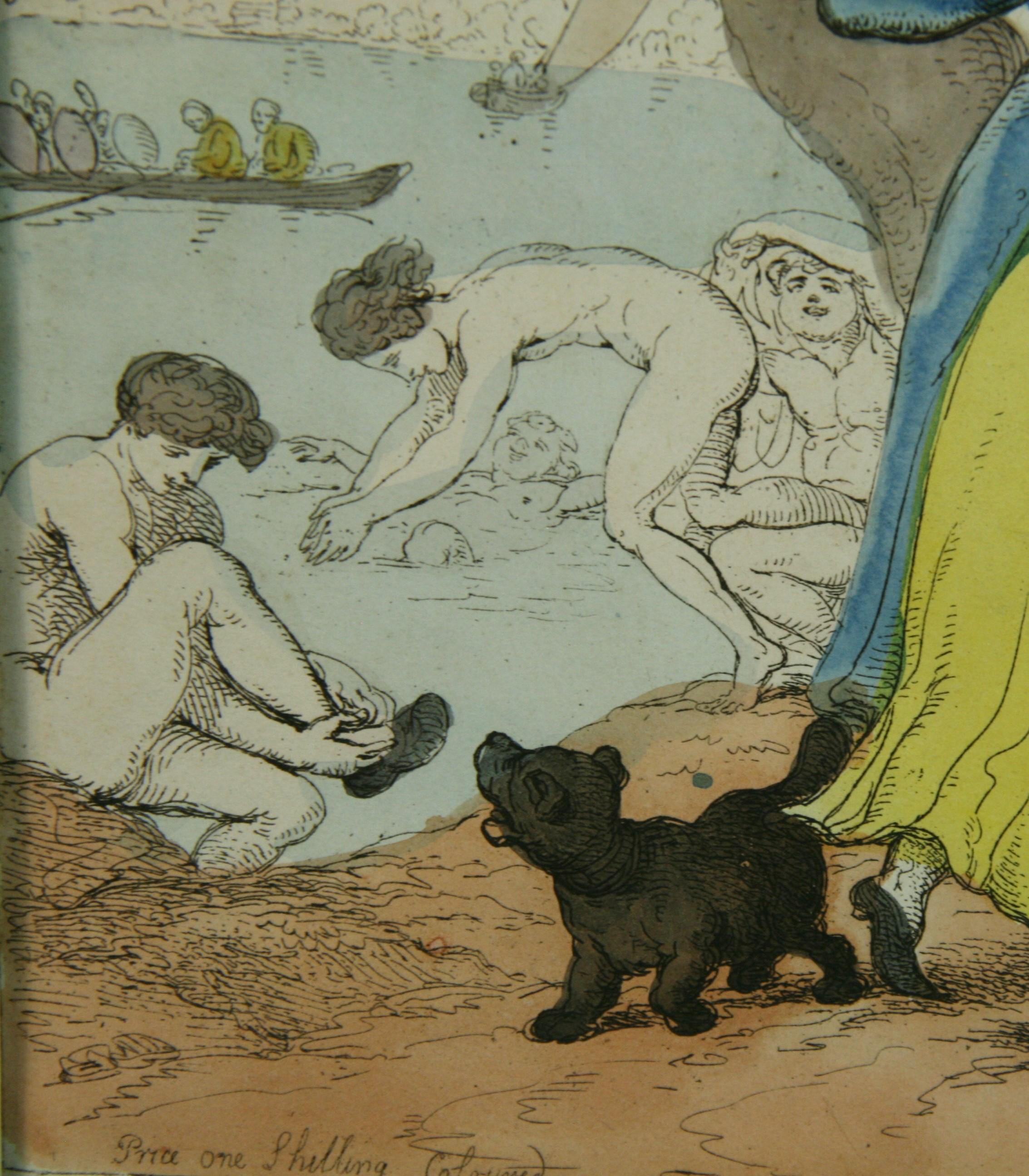 Shame on Nude Bathers on the Themes Gravur Ende des 19. Jahrhunderts im Angebot 3