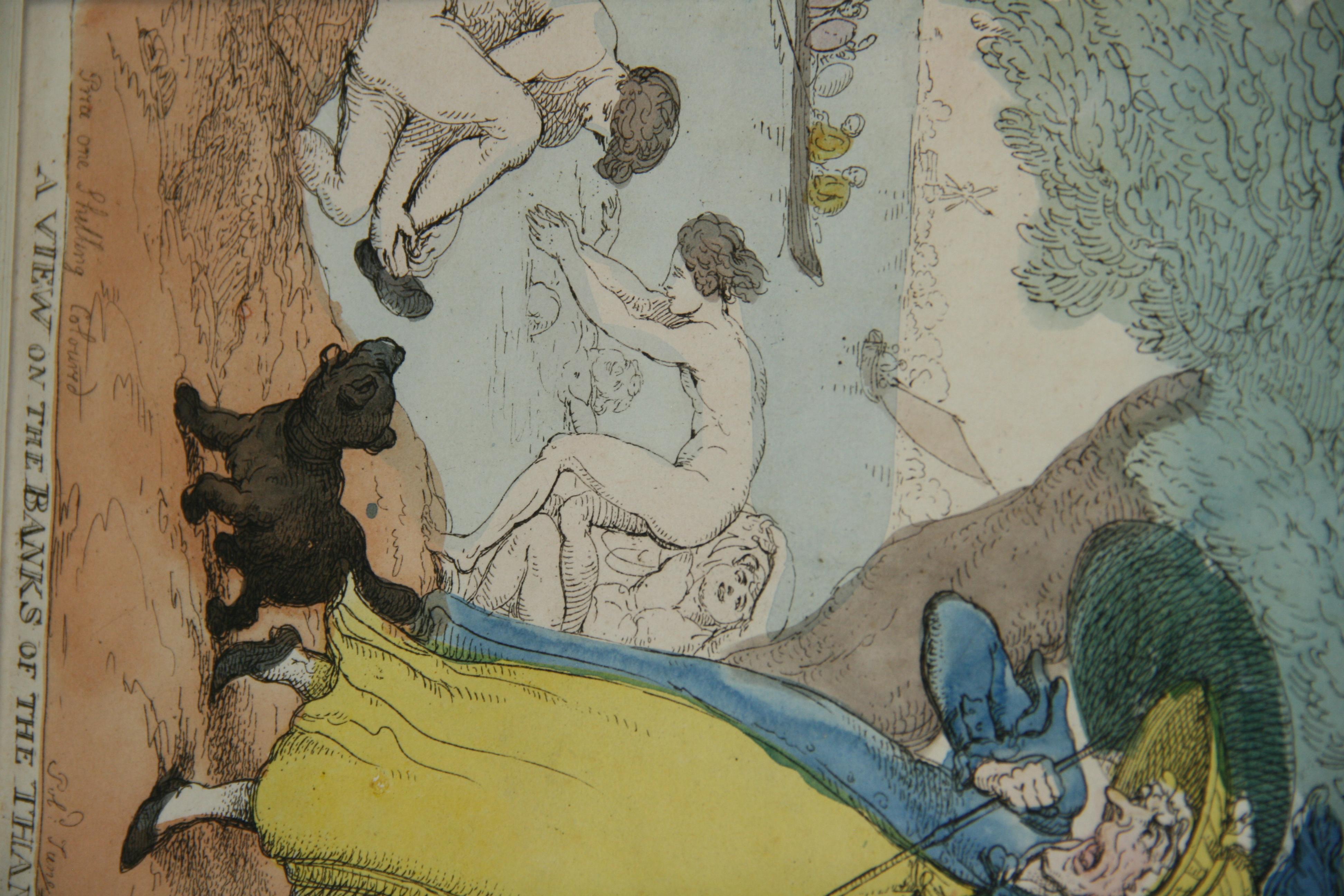 Shame on Nude Bathers on the Themes Gravur Ende des 19. Jahrhunderts im Angebot 5