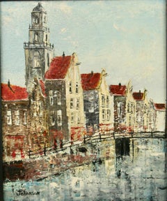 Amsterdam Canal Landscape Painting