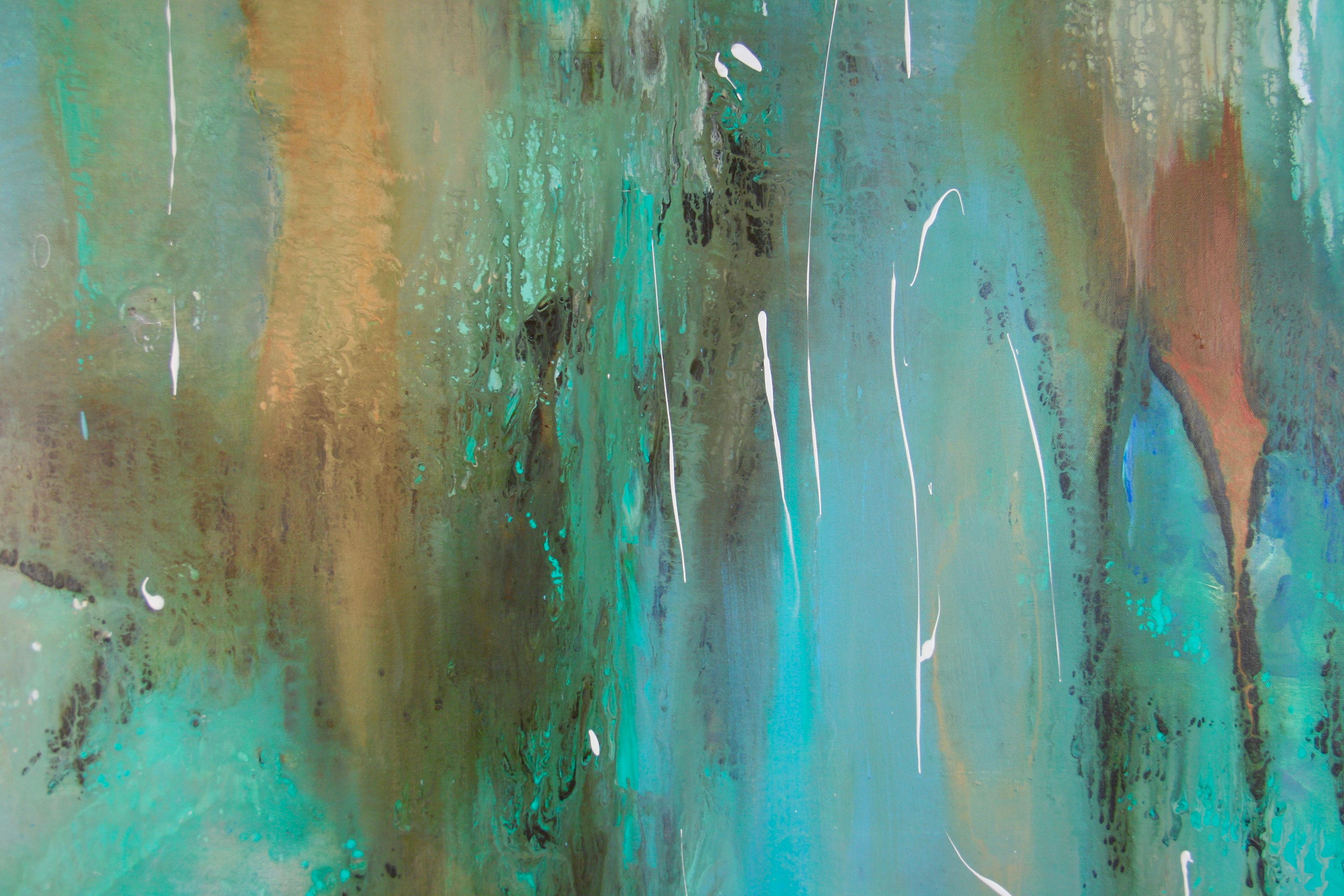Large Scale Acquamarine Abstract Painting 1