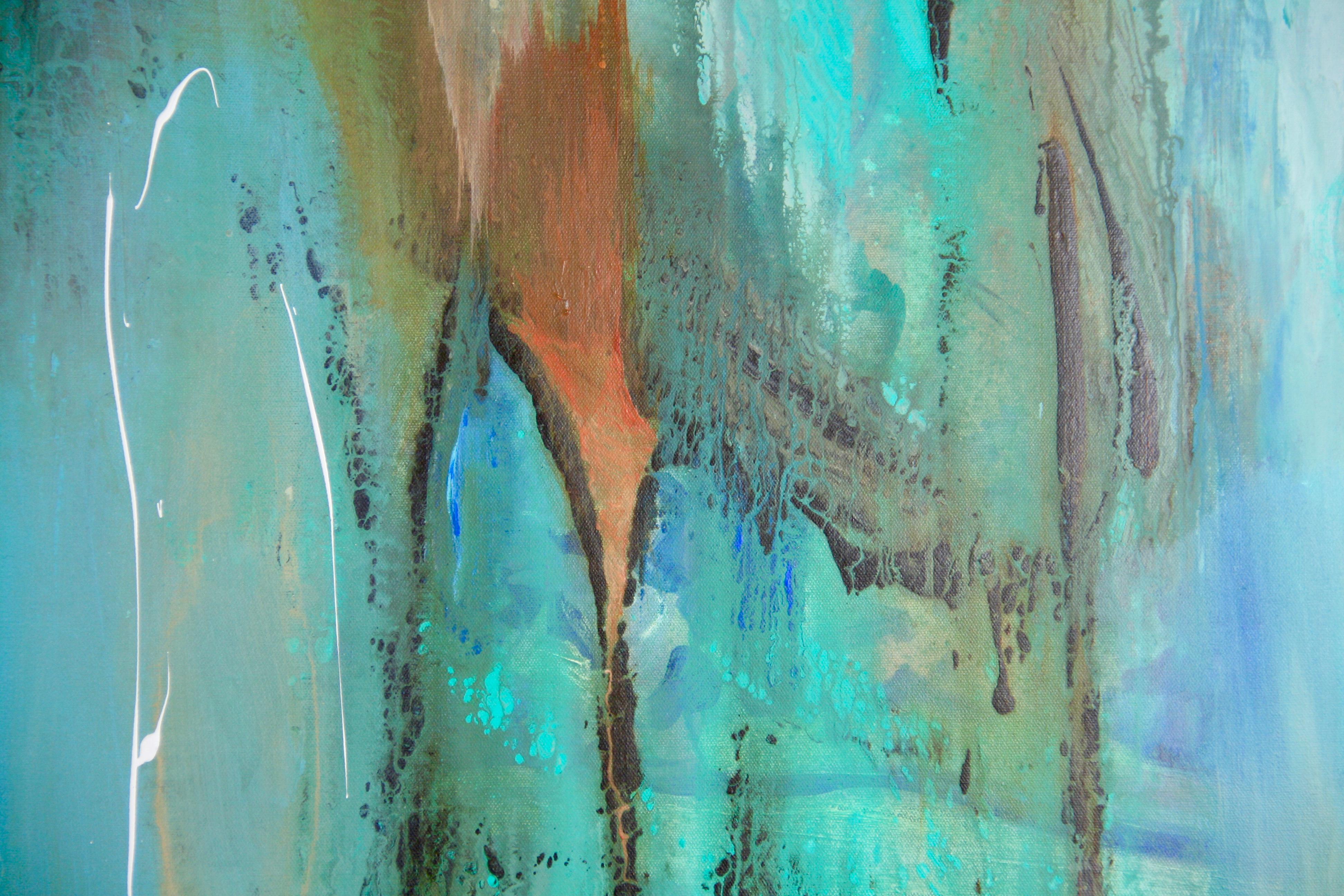 Large Scale Acquamarine Abstract Painting 4