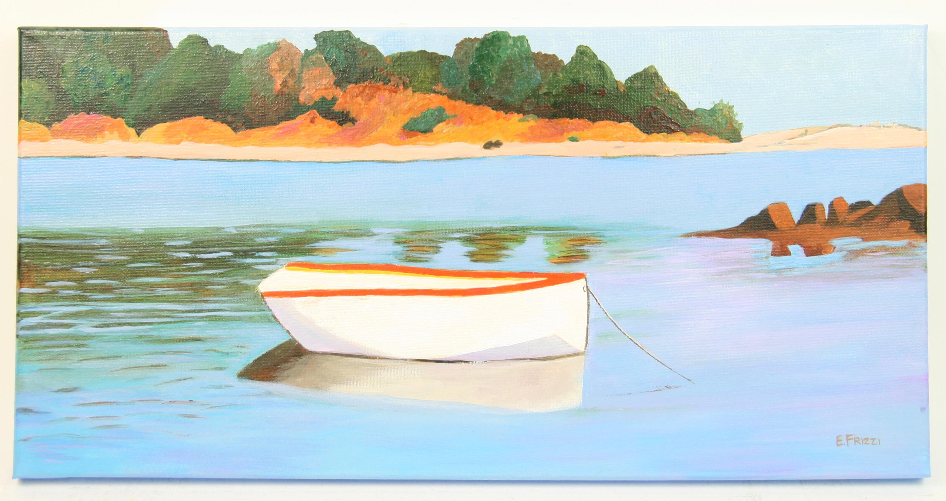 E.Frizzi Landscape Painting - Sardinia Beach Landscape