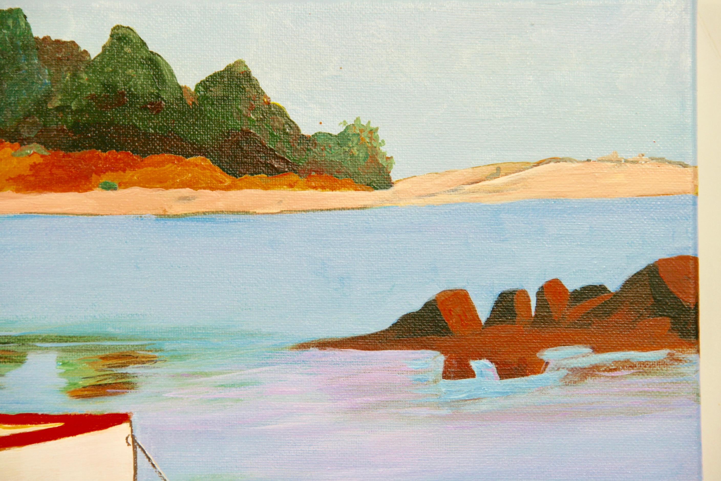 Sardinia Beach Landscape - Painting by E.Frizzi