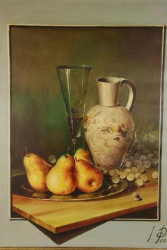 Impressionist Still Life with Pears and Grapes