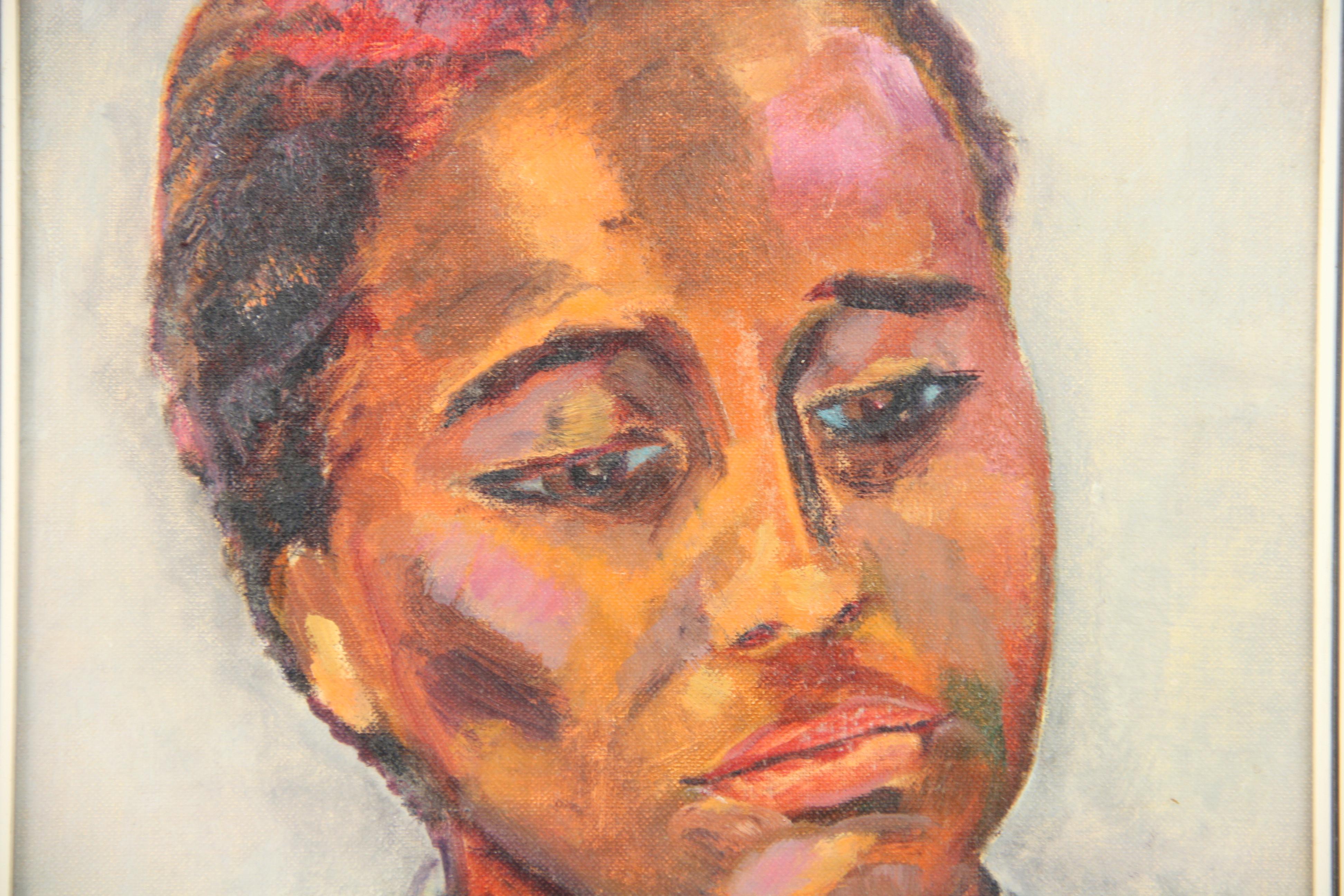 Caribbean Island Female  Portrait  Painting - Brown Portrait Painting by R.Wolf